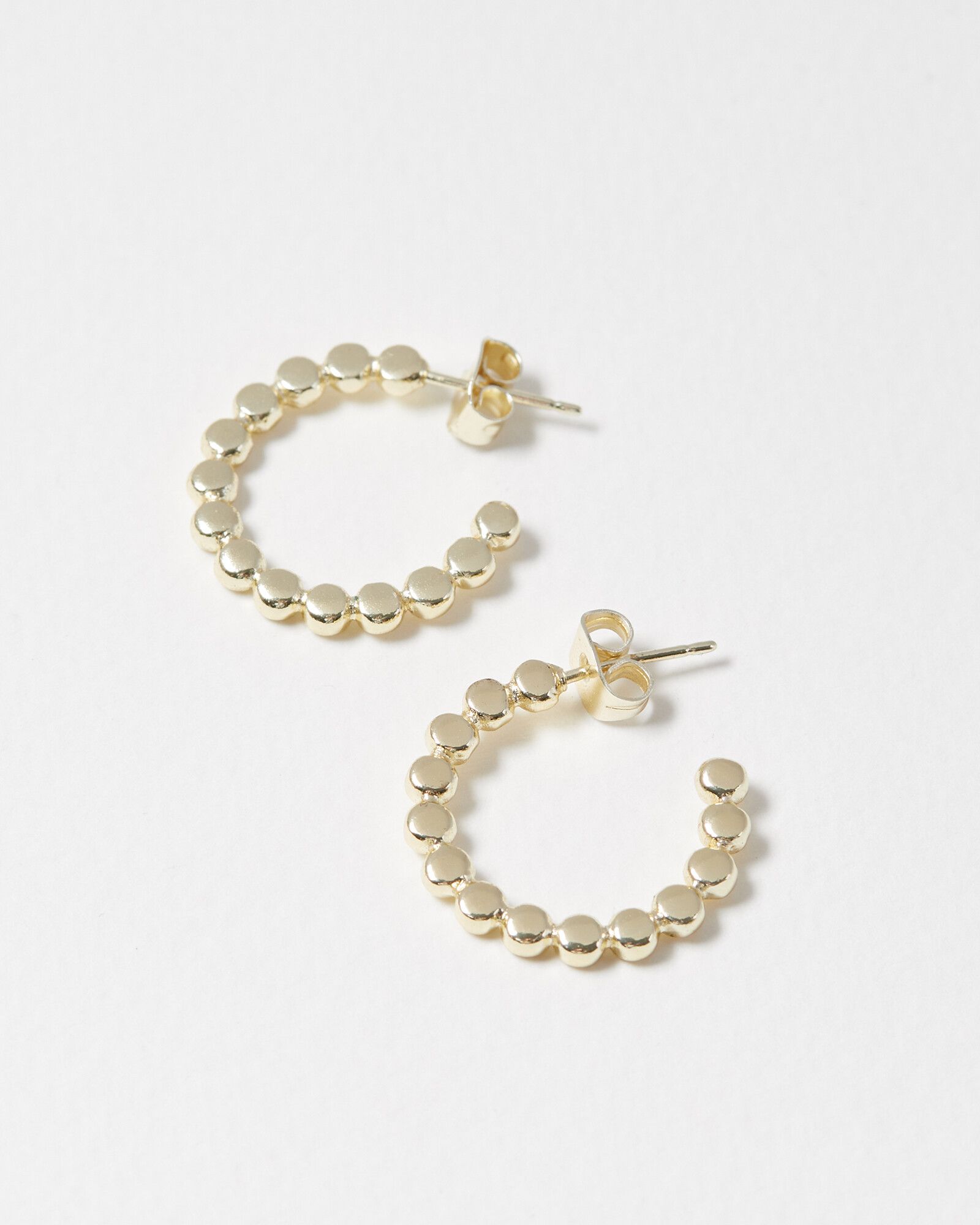 Ilaria Dot Gold Plated Hoop Earrings Small | Oliver Bonas