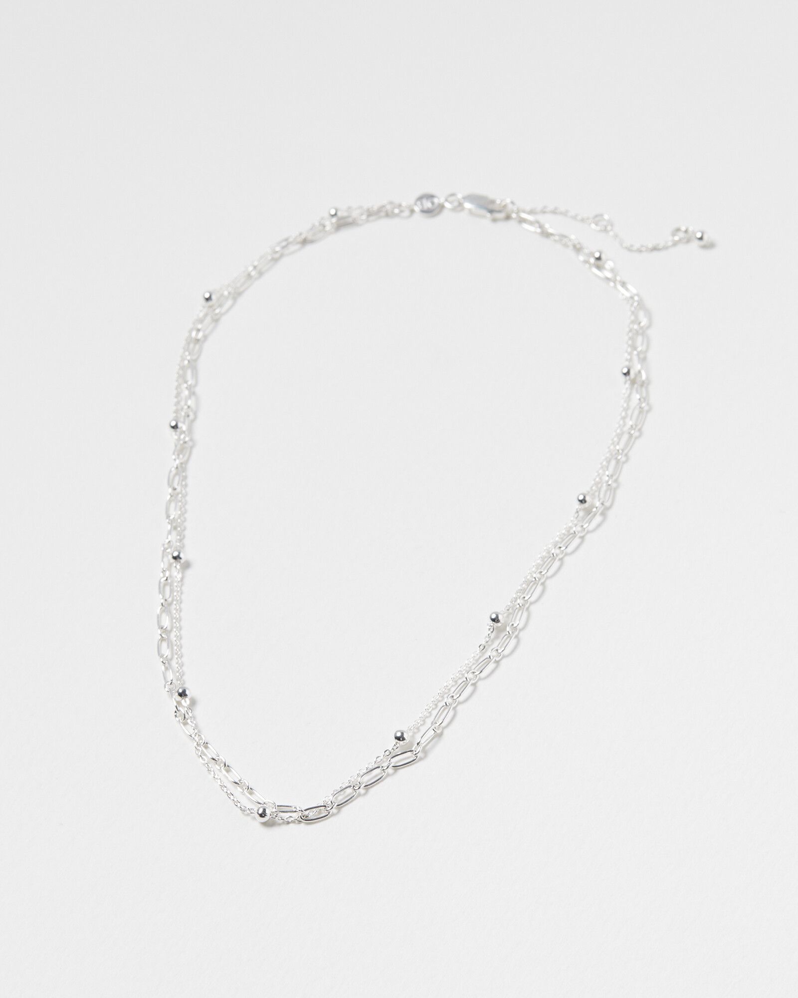 Teia Interest Silver Layered Chain Necklace | Oliver Bonas