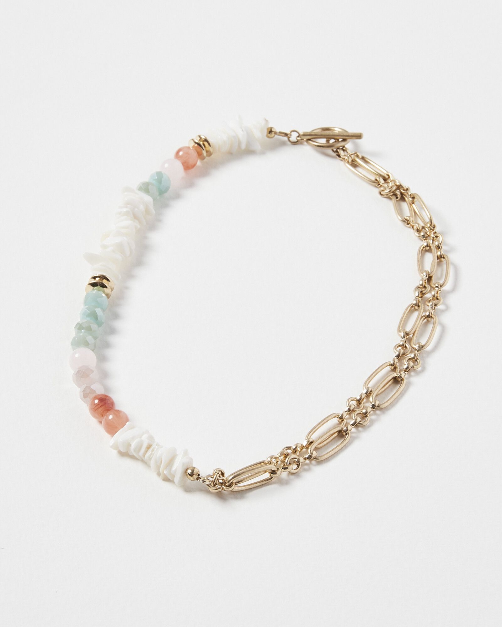 Nevaya Stone & Bead Chain Necklace | Oliver Bonas