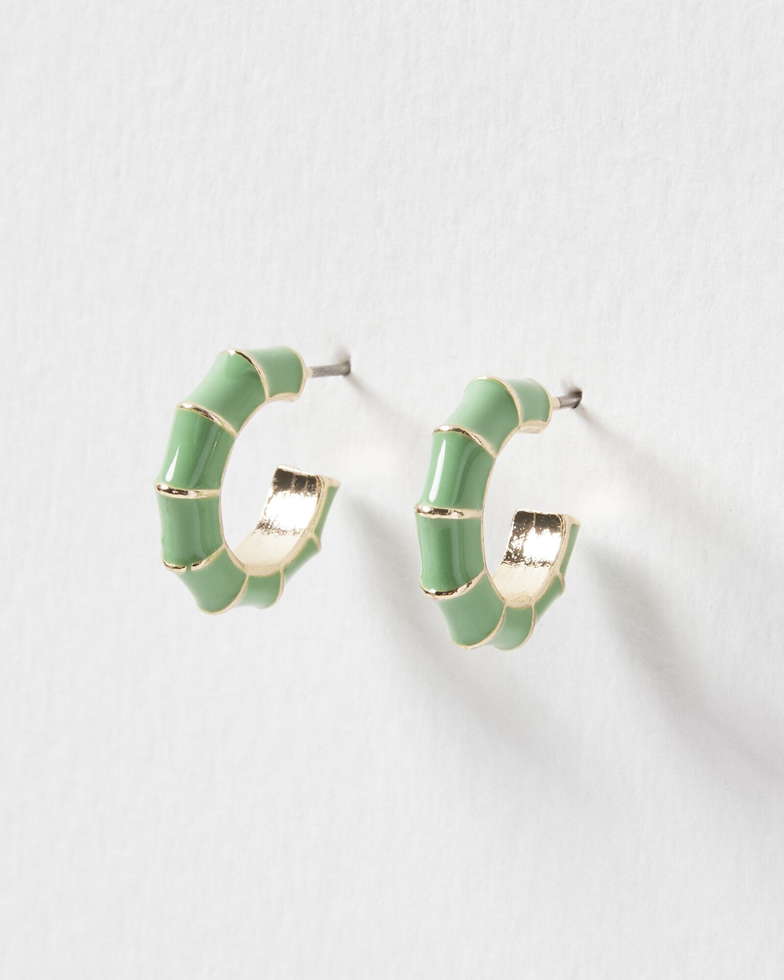 Willow  Green jade stone hoop earrings  seree