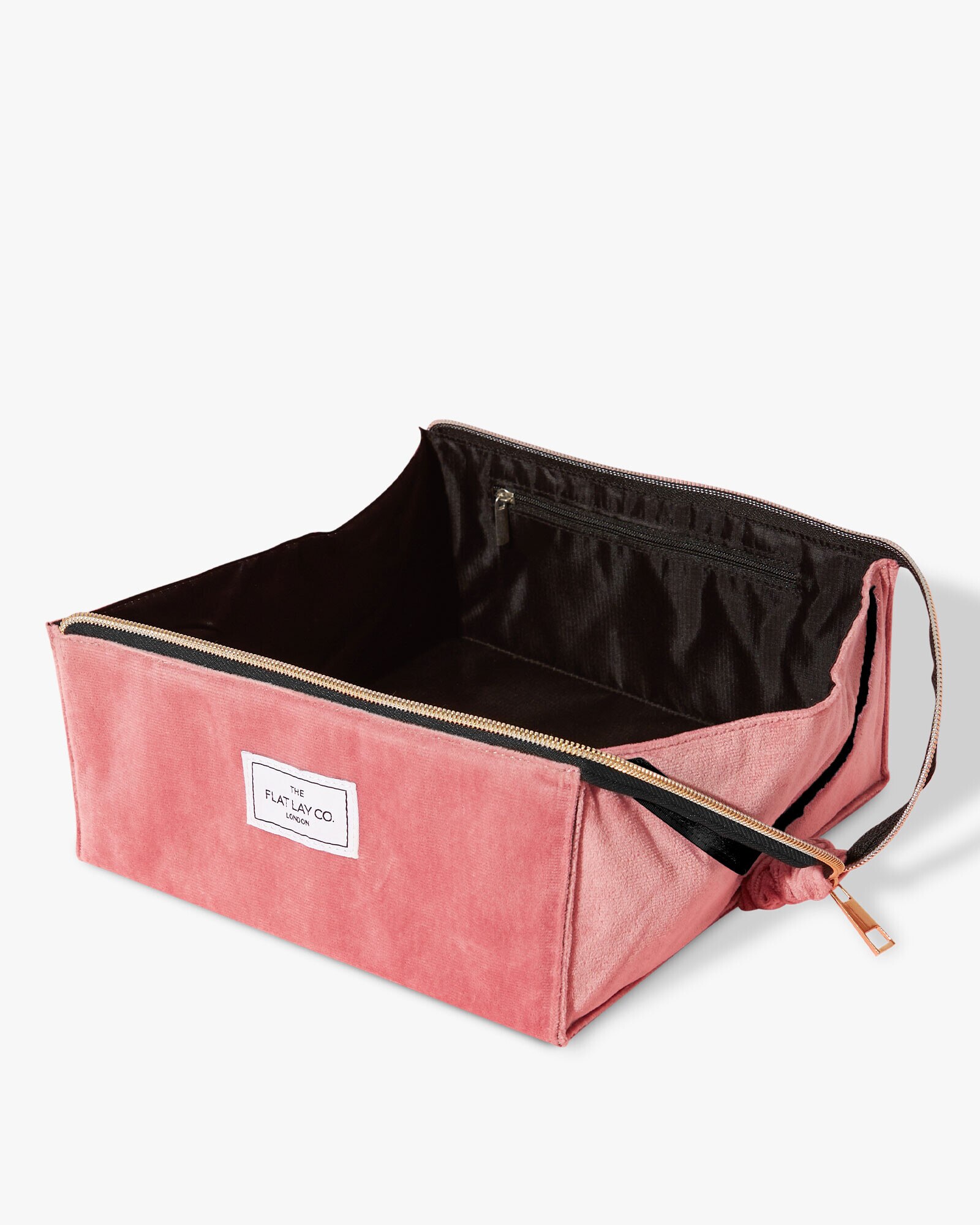 Oliver bonas pink velvet cosmetic bag sale