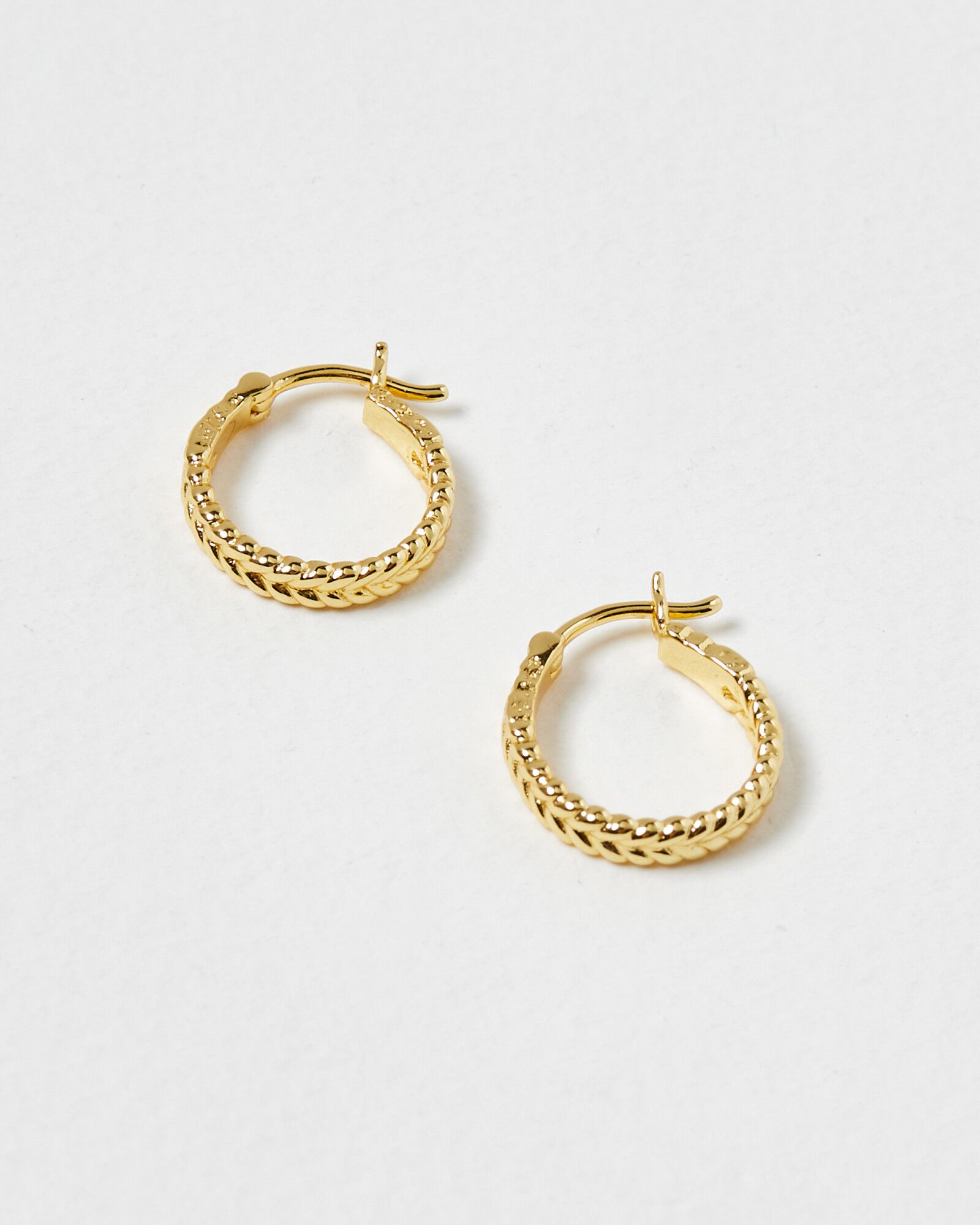 Okeanos Plaited Gold Plated Hoop Earrings | Oliver Bonas