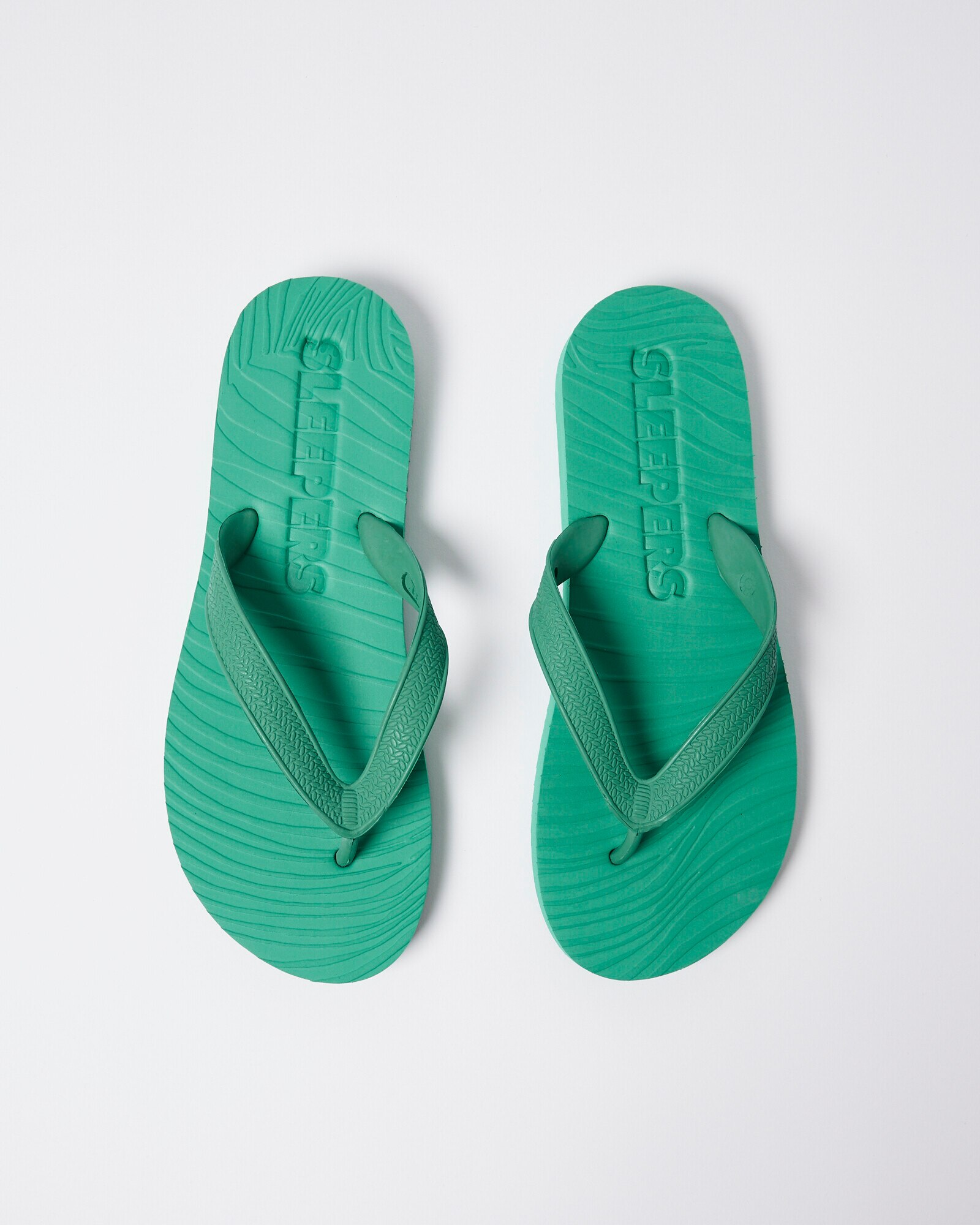 Sleepers Slim Wide Strap Emerald Green Flip Flops Oliver Bonas US