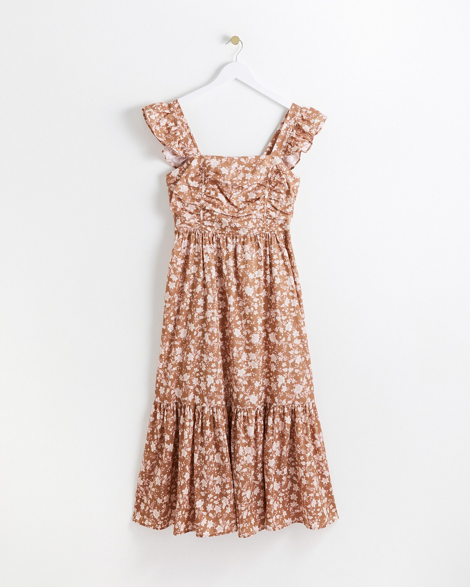 Floral Print Gathered Bodice Pink Sundress | Oliver Bonas