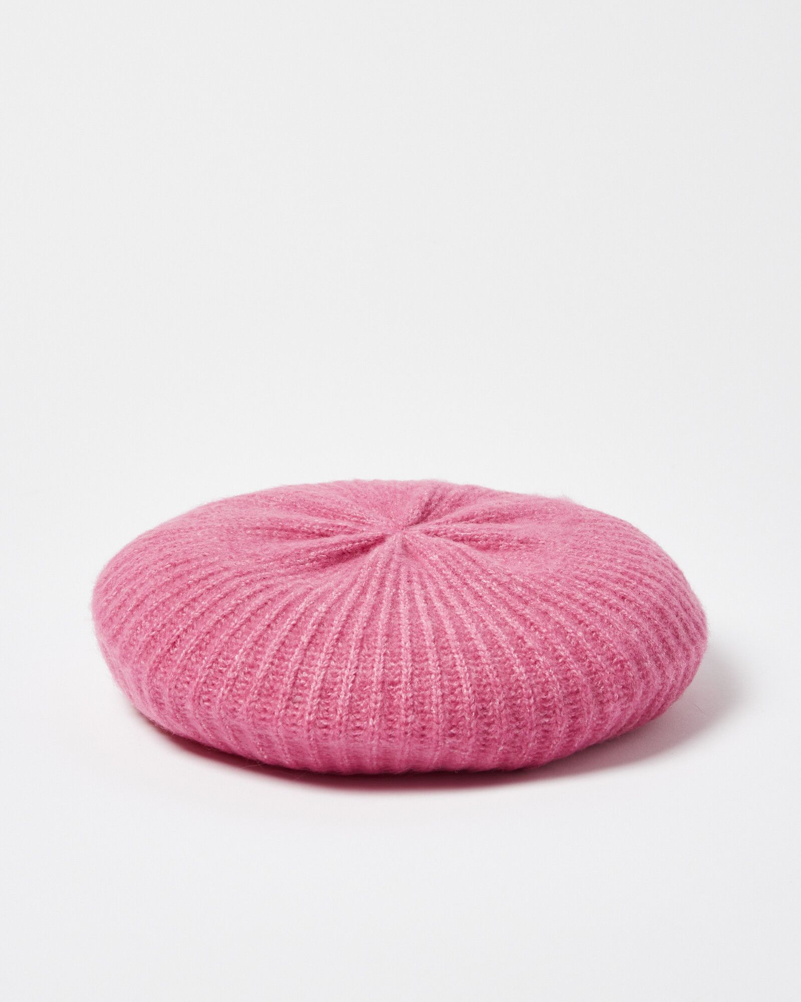 pink knitted beret