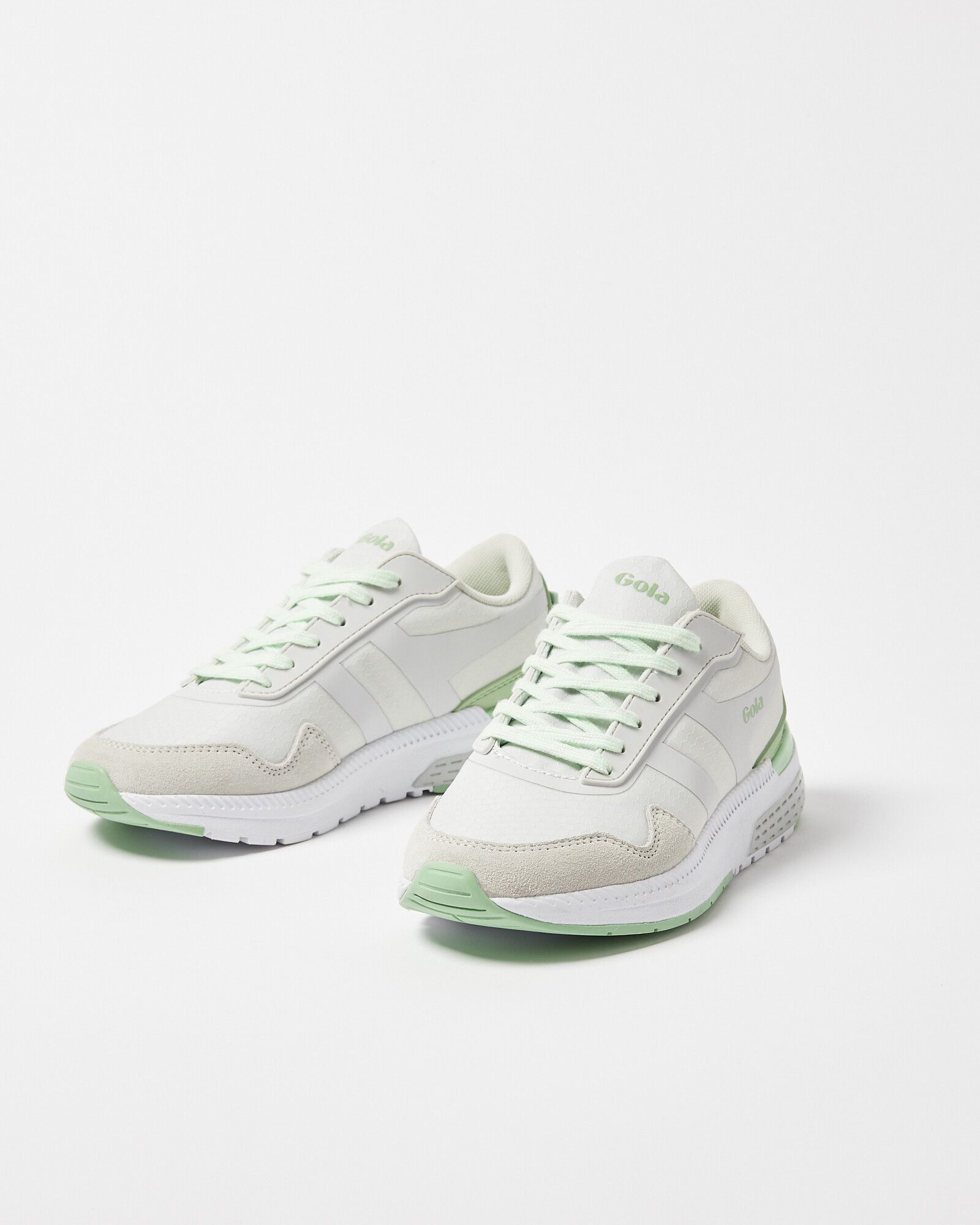 Gola Atomics Arcade White & Green Trainers | Oliver Bonas