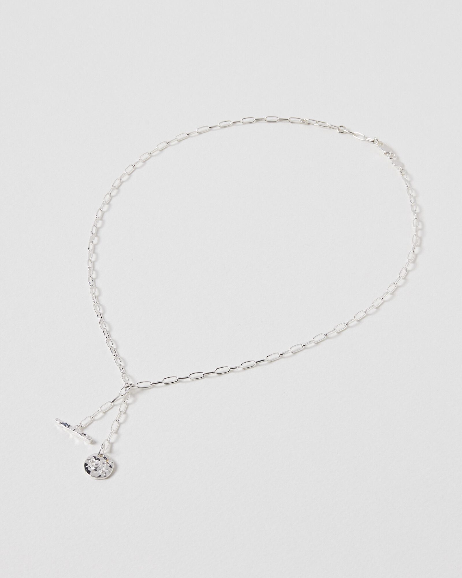 Janus Celestial Disc & Bar Silver Plated Pendant Necklace | Oliver Bonas