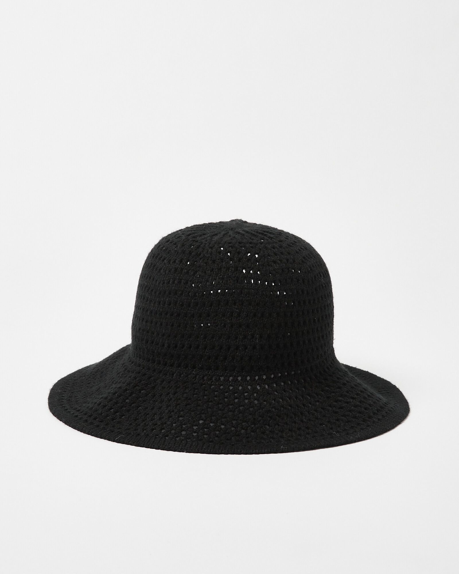 Crochet Black Bucket Hat | Oliver Bonas