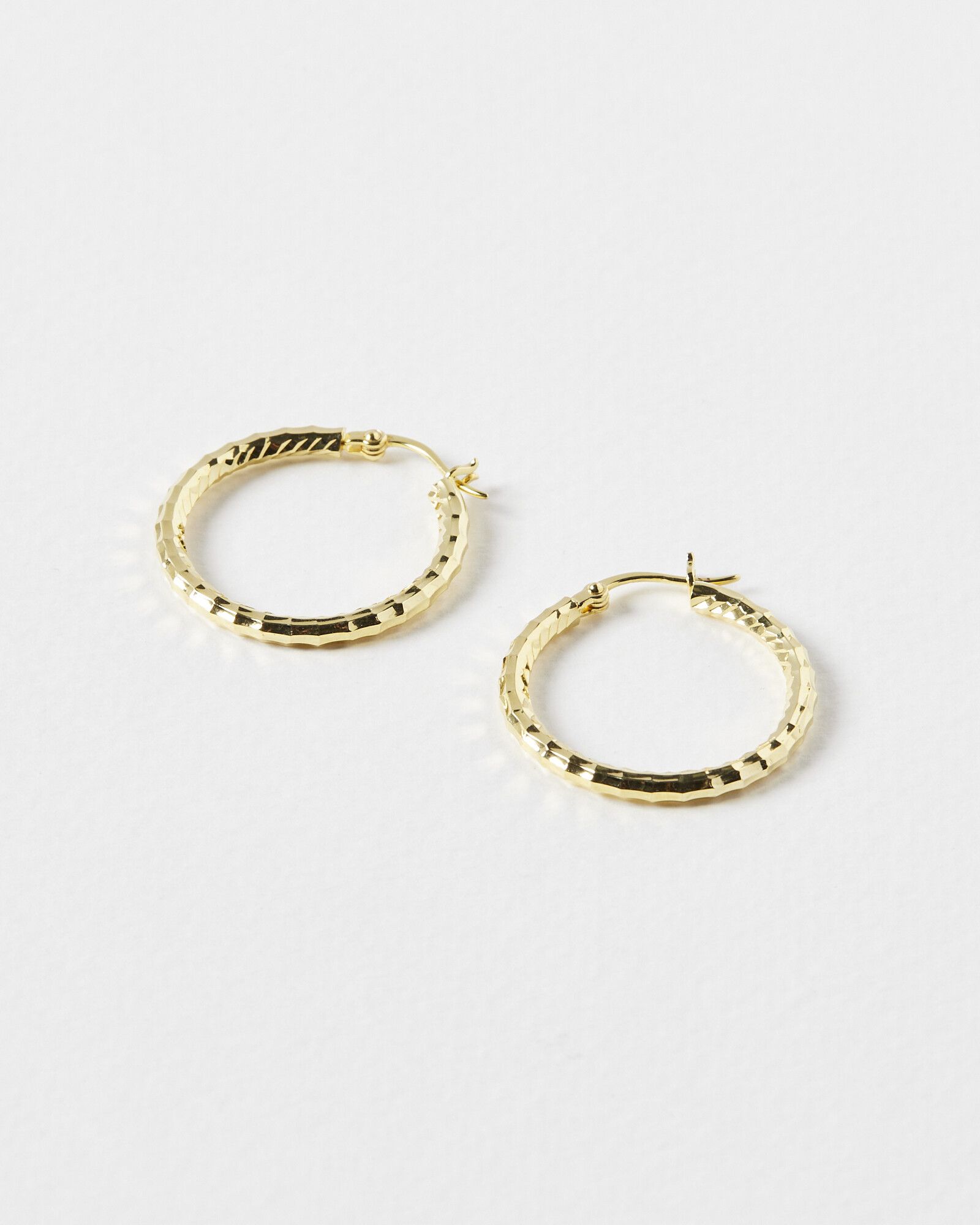 Peri Gold Plated Hoop Earrings Large | Oliver Bonas