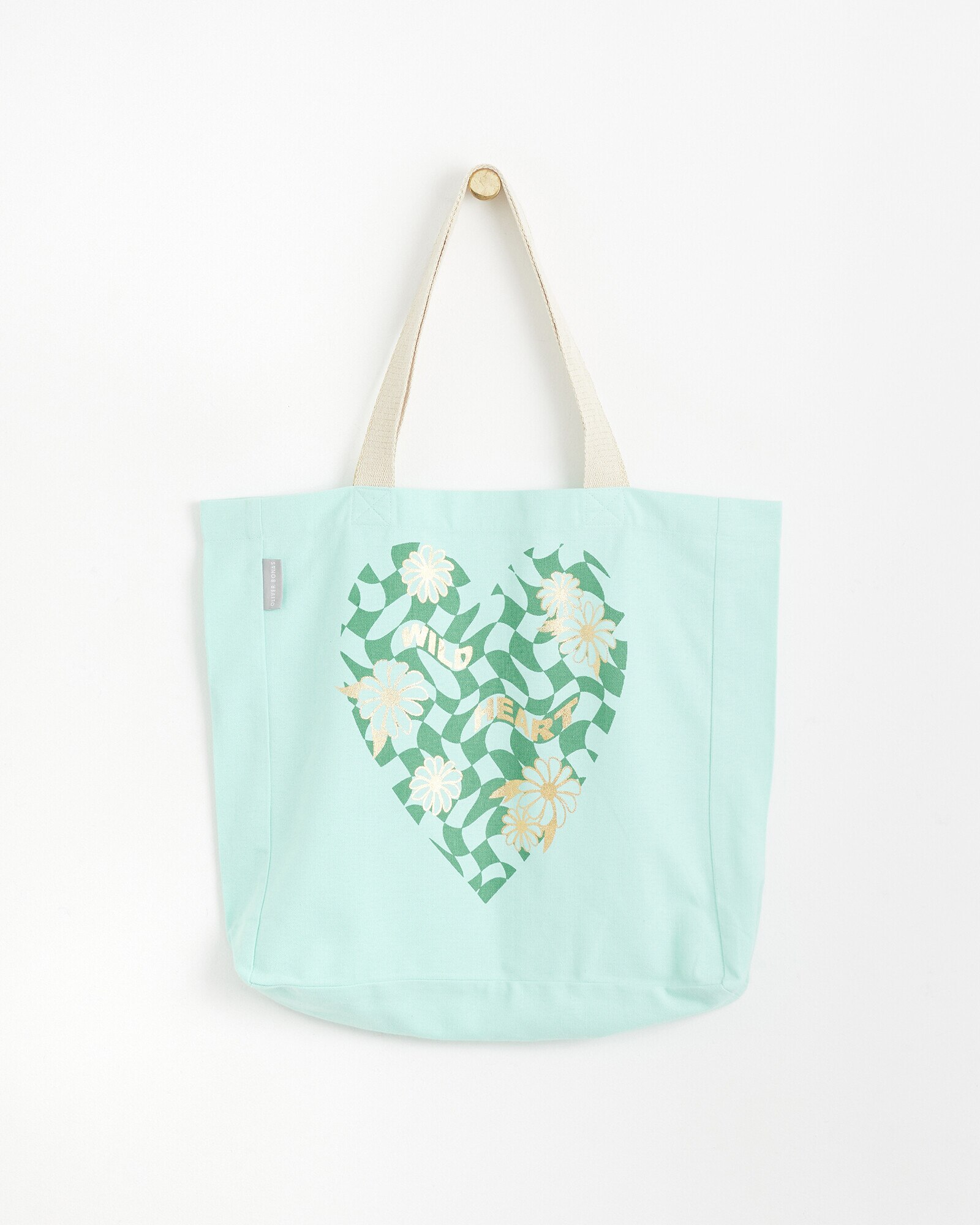 Wild Heart Blue Fabric Shopper Bag Oliver Bonas