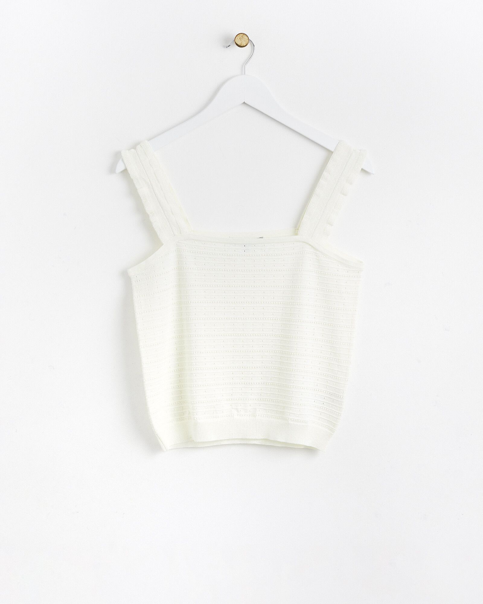 Ivory White Sparkle Knitted Top | Oliver Bonas