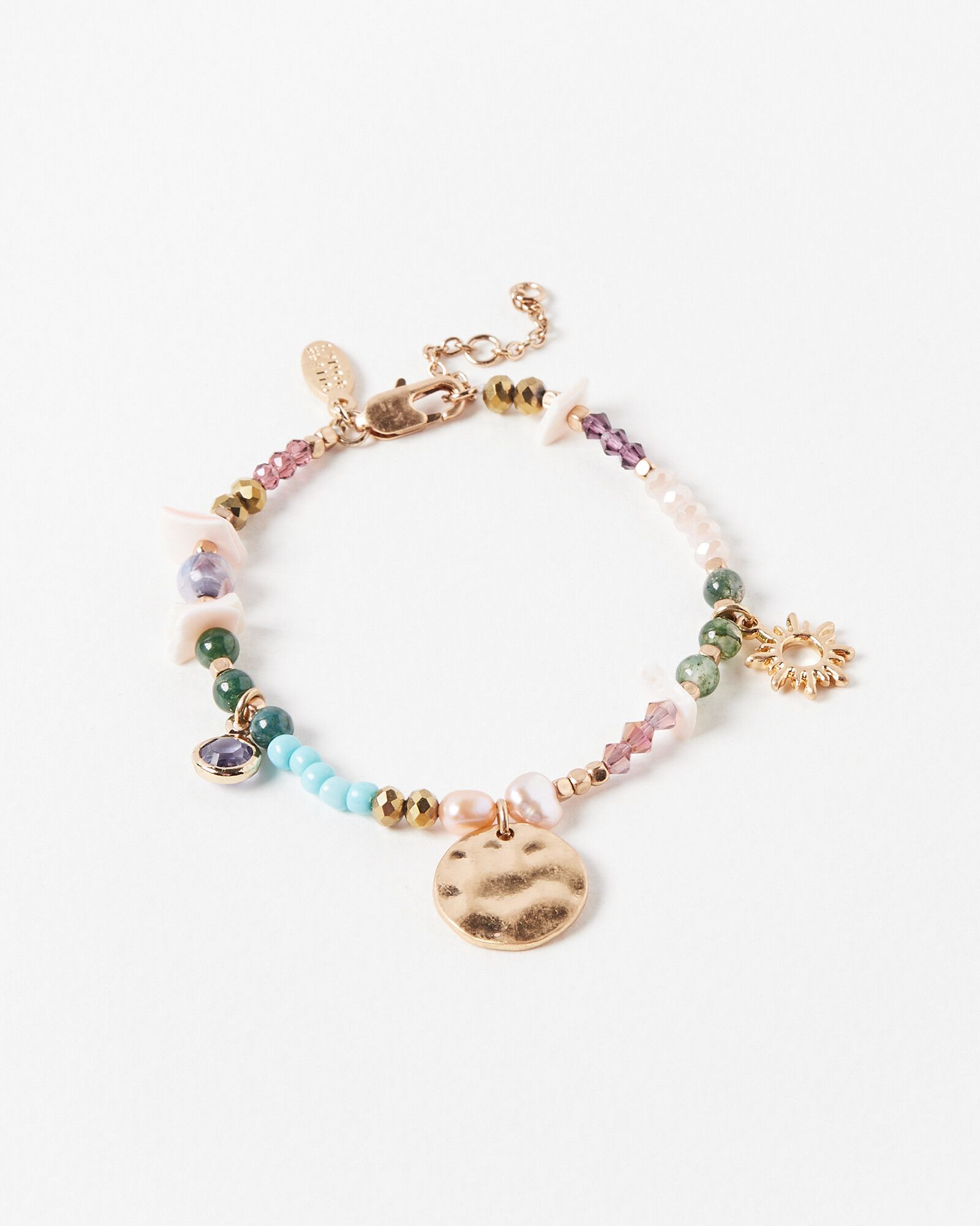 Cora Bead & Pearl Charm Chain Bracelet | Oliver Bonas