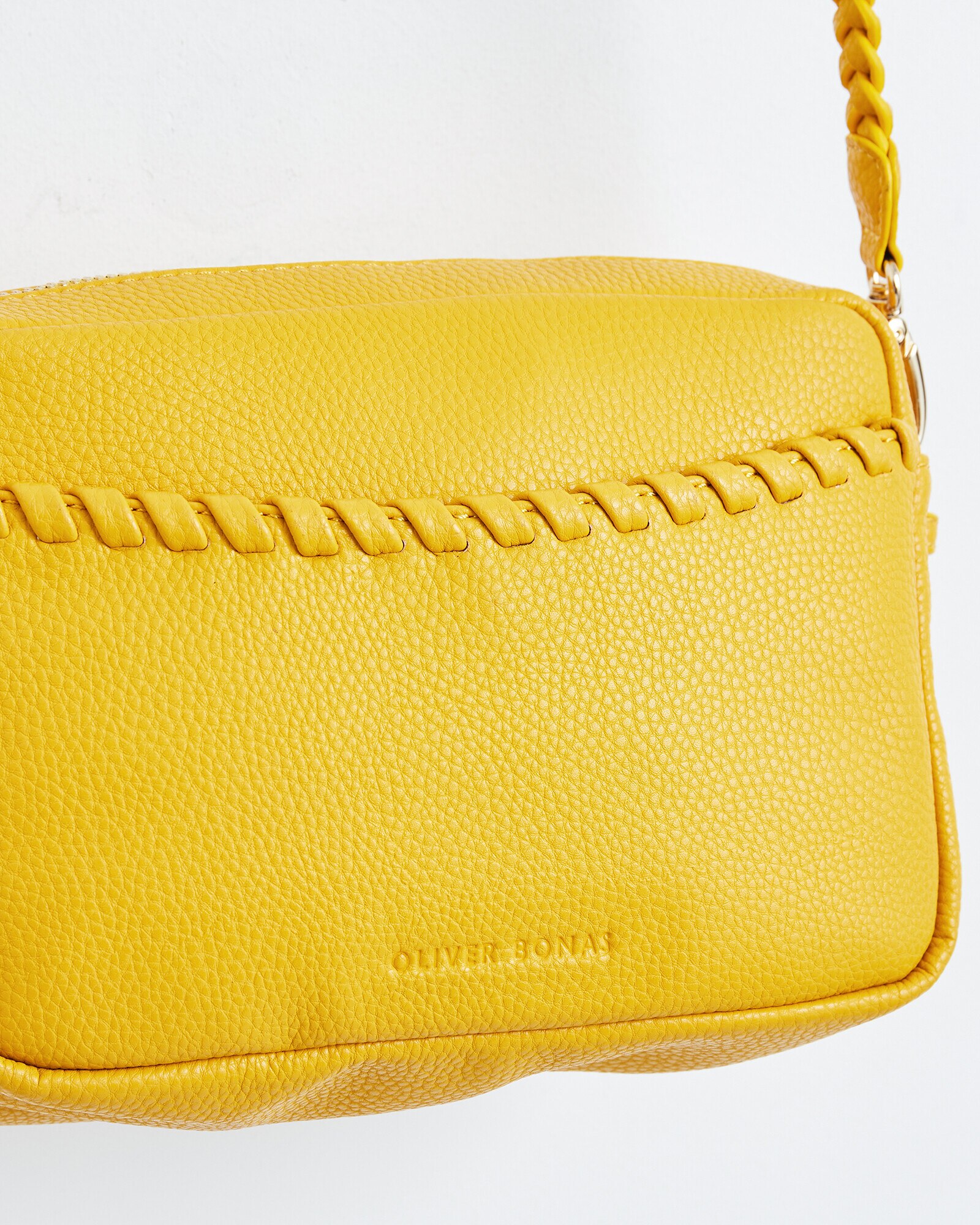 Mila Yellow Whip Stitch Crossbody Bag Oliver Bonas