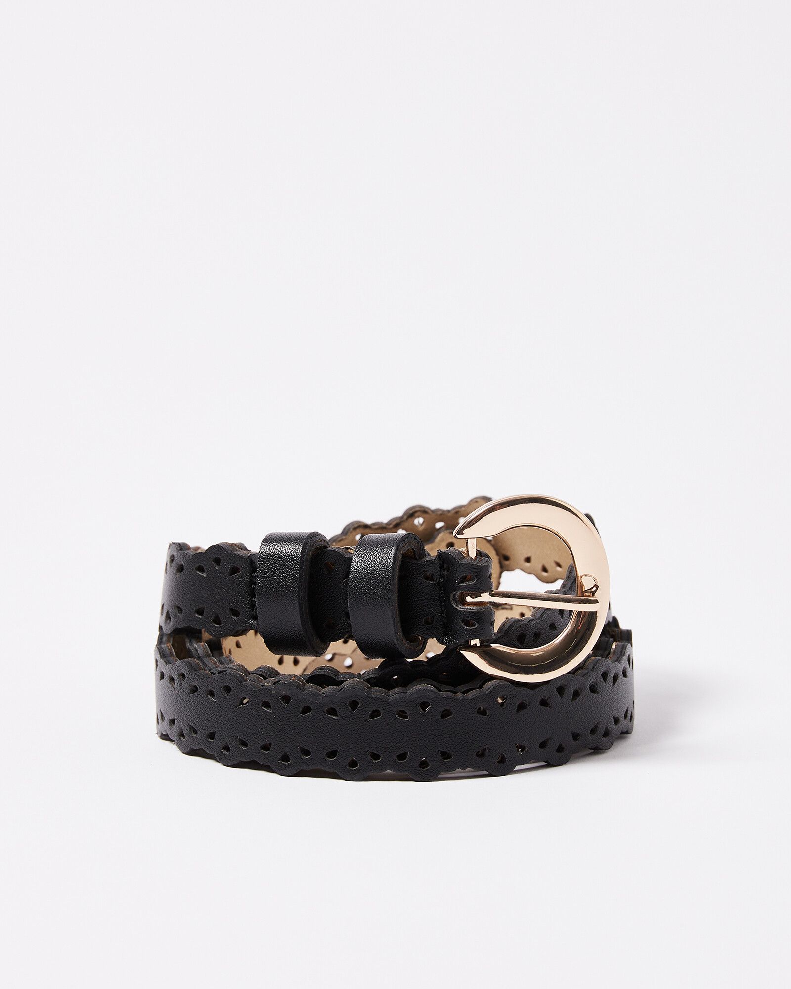 Scalloped Lace Black Skinny Jeans Belt | Oliver Bonas