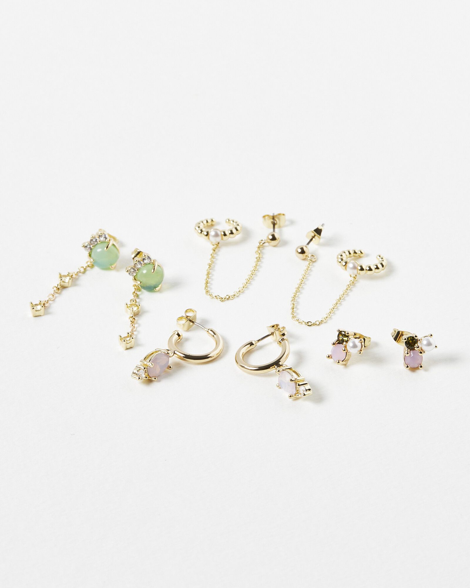 Abelia Faux Pearl Hoop & Stud Earring Set | Oliver Bonas