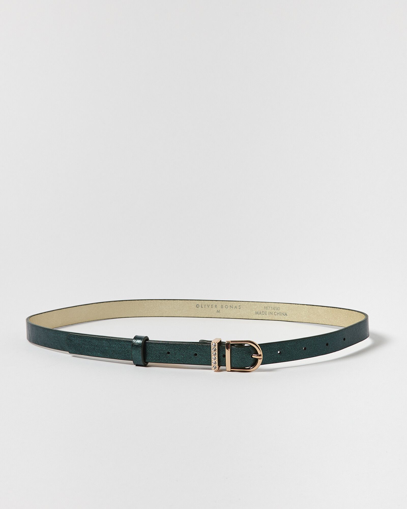 Green Metallic Skinny Jeans Belt | Oliver Bonas