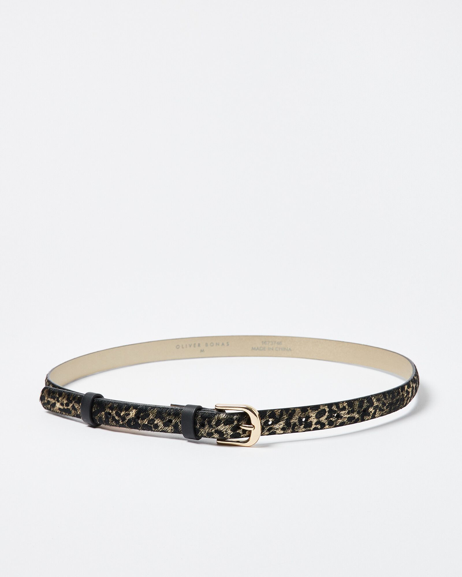 Leopard Black & Gold Jeans Belt | Oliver Bonas