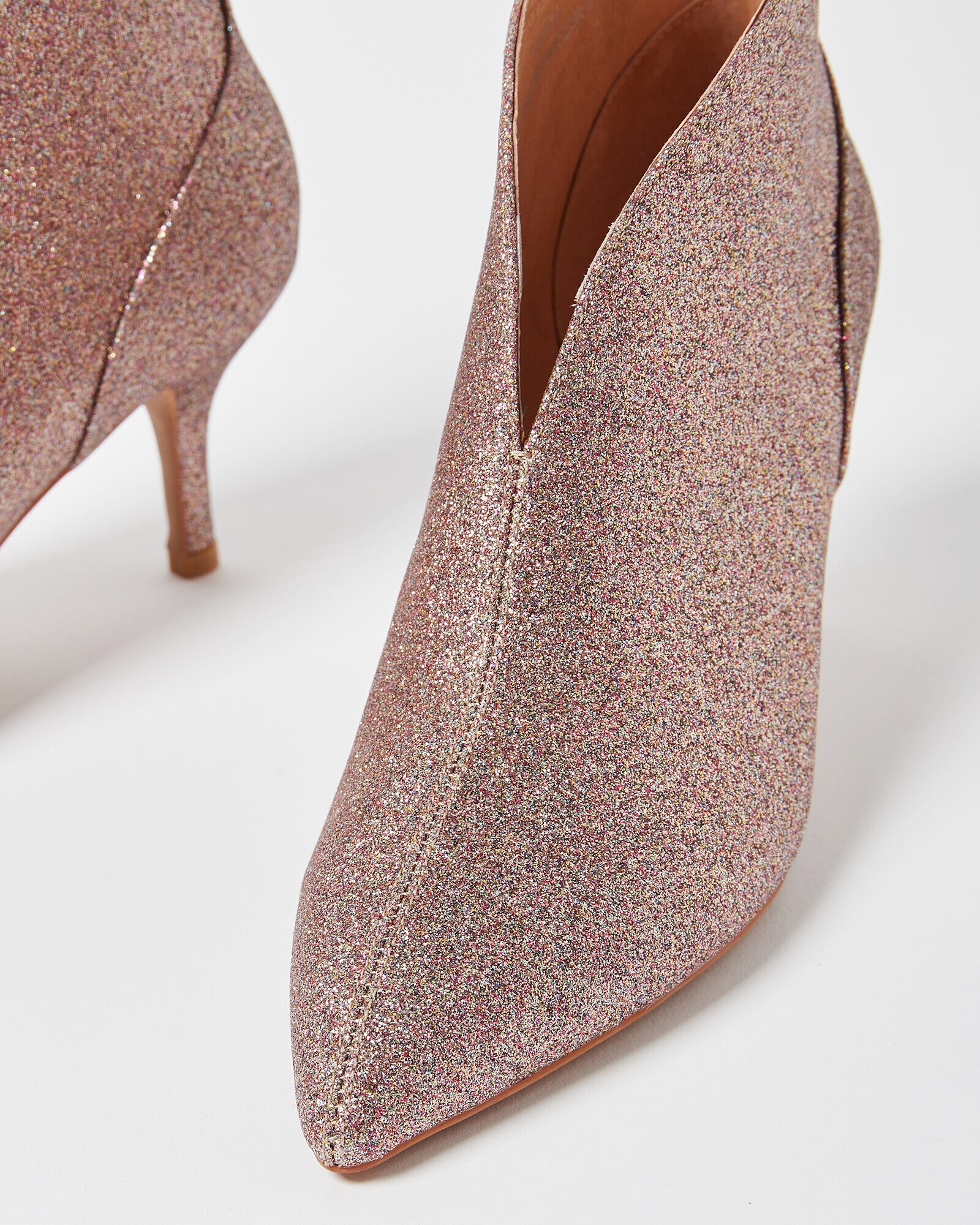 Shoe The Bear Valentine Gold Leather Glitter Heeled Boots Oliver Bonas