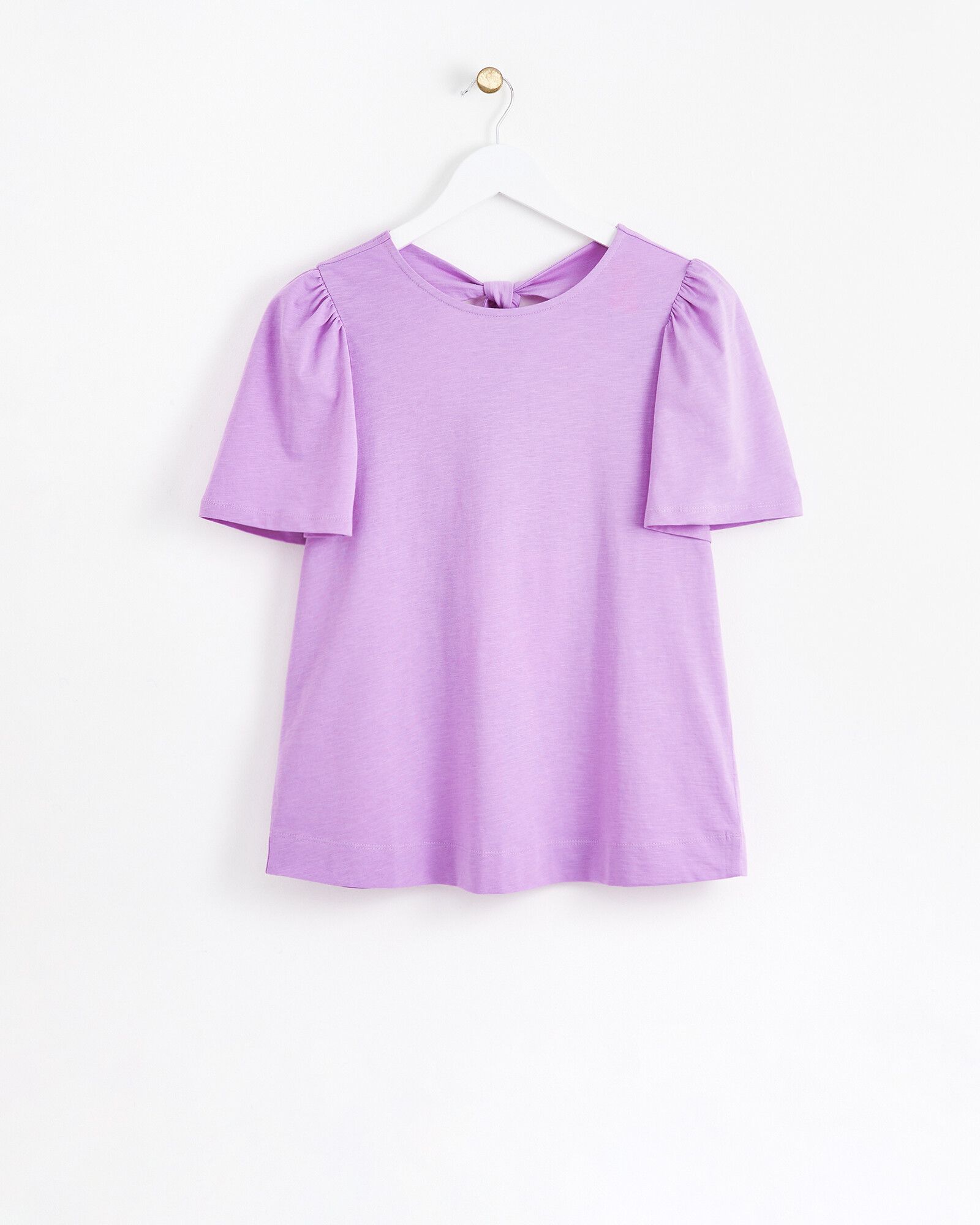 Tie Back Lilac | Bonas Purple T-Shirt Oliver
