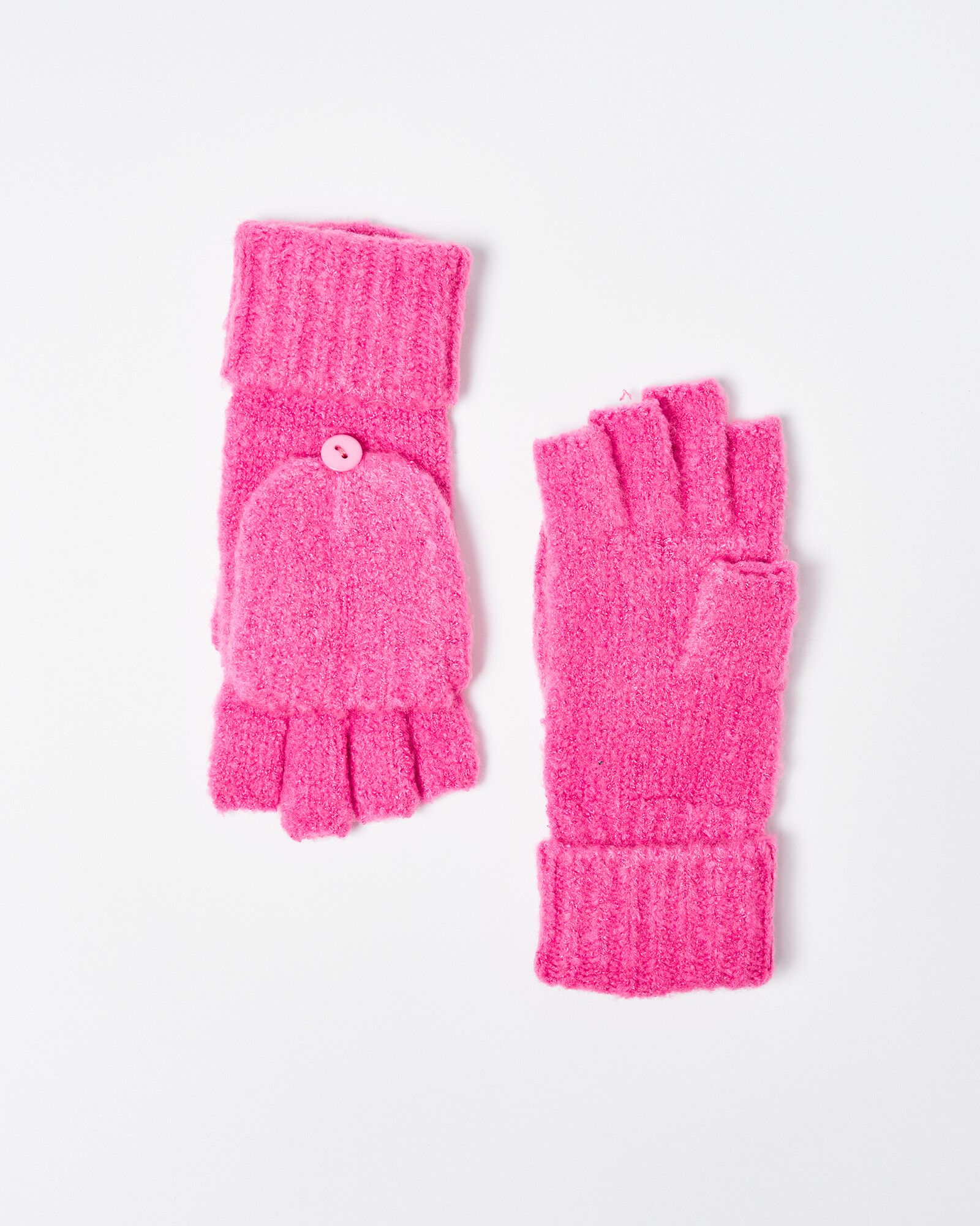 Pink Knitted Fingerless Gloves | Oliver Bonas