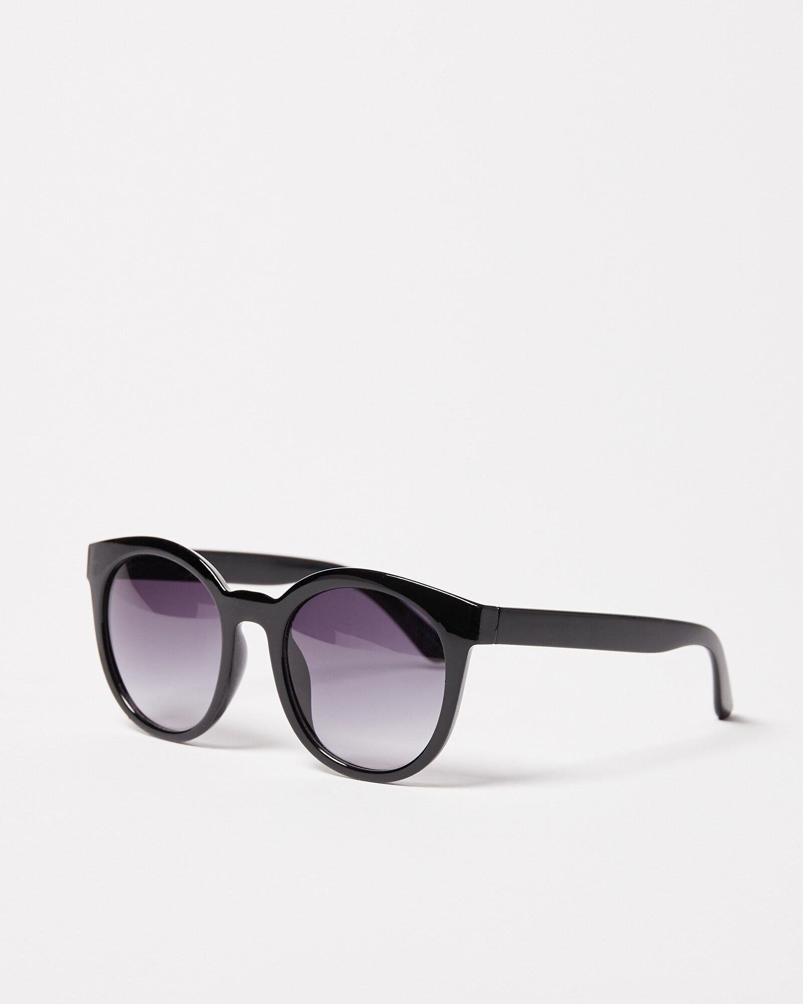 Black Preppy Round Sunglasses Oliver Bonas