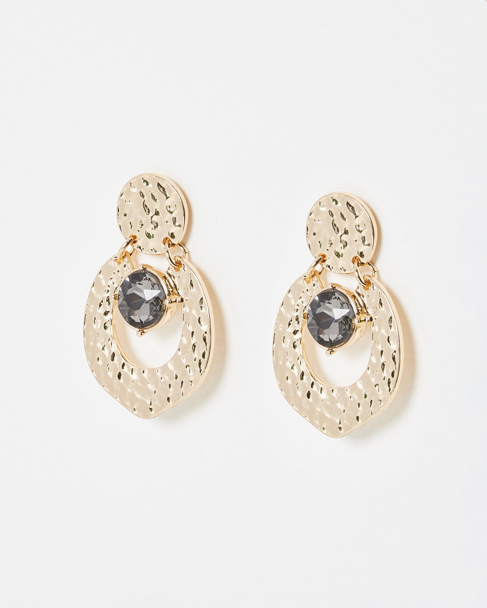 LV Louise Hoop Earrings w/ Stones 4cm