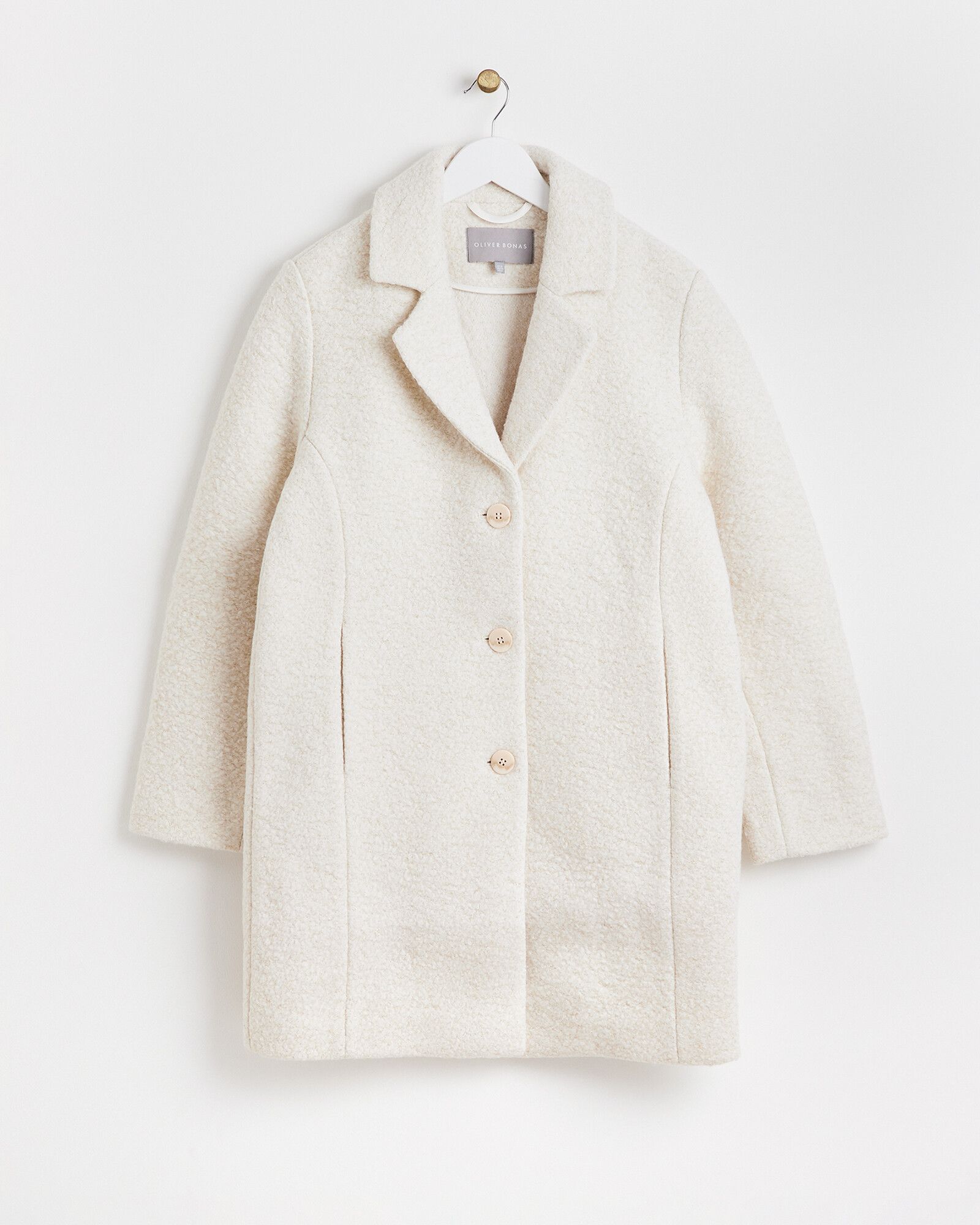 Cream & Gold Wool Blend Sparkle Coat | Oliver Bonas