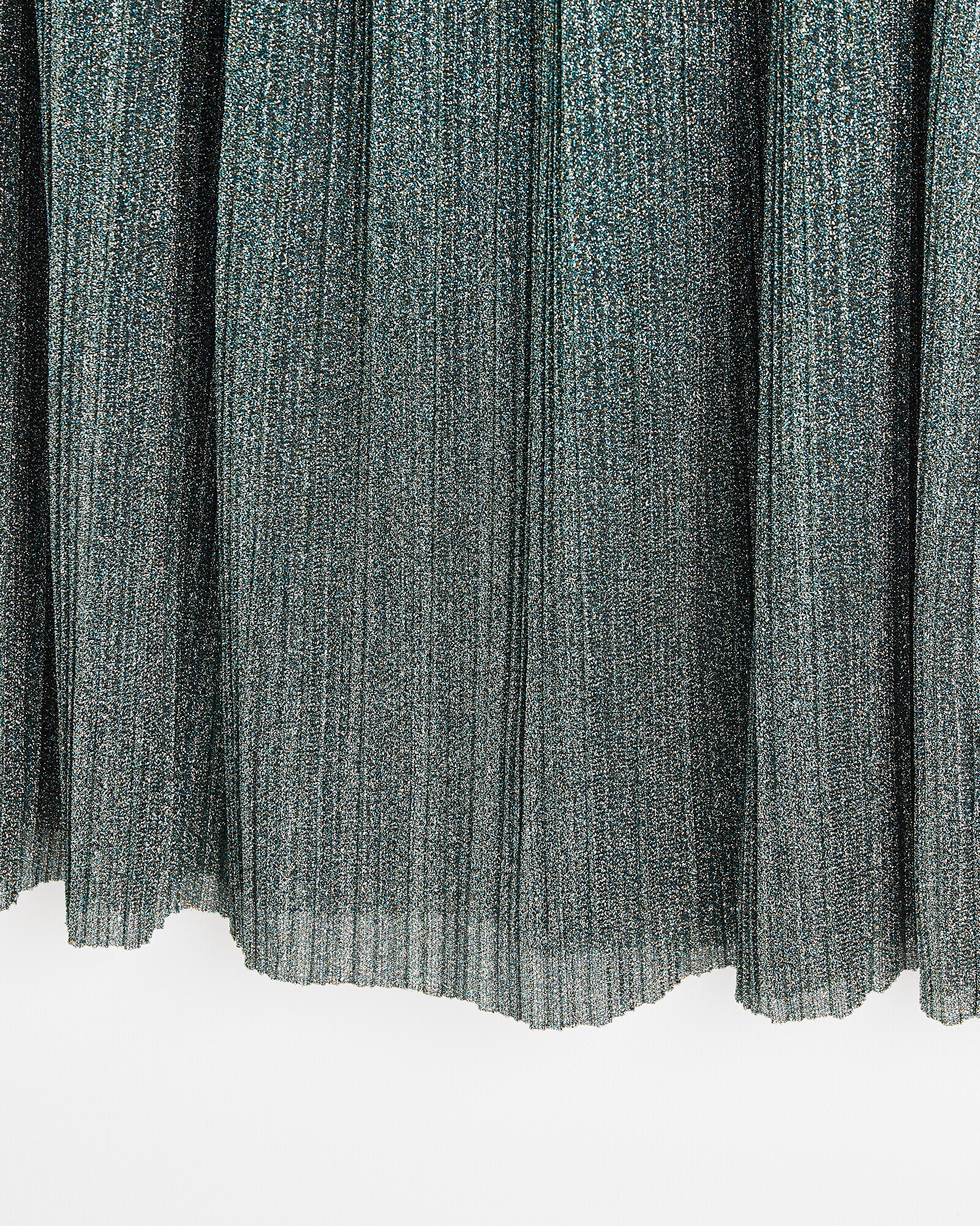 Blue Green Sparkle Pleated Midi Skirt Oliver Bonas