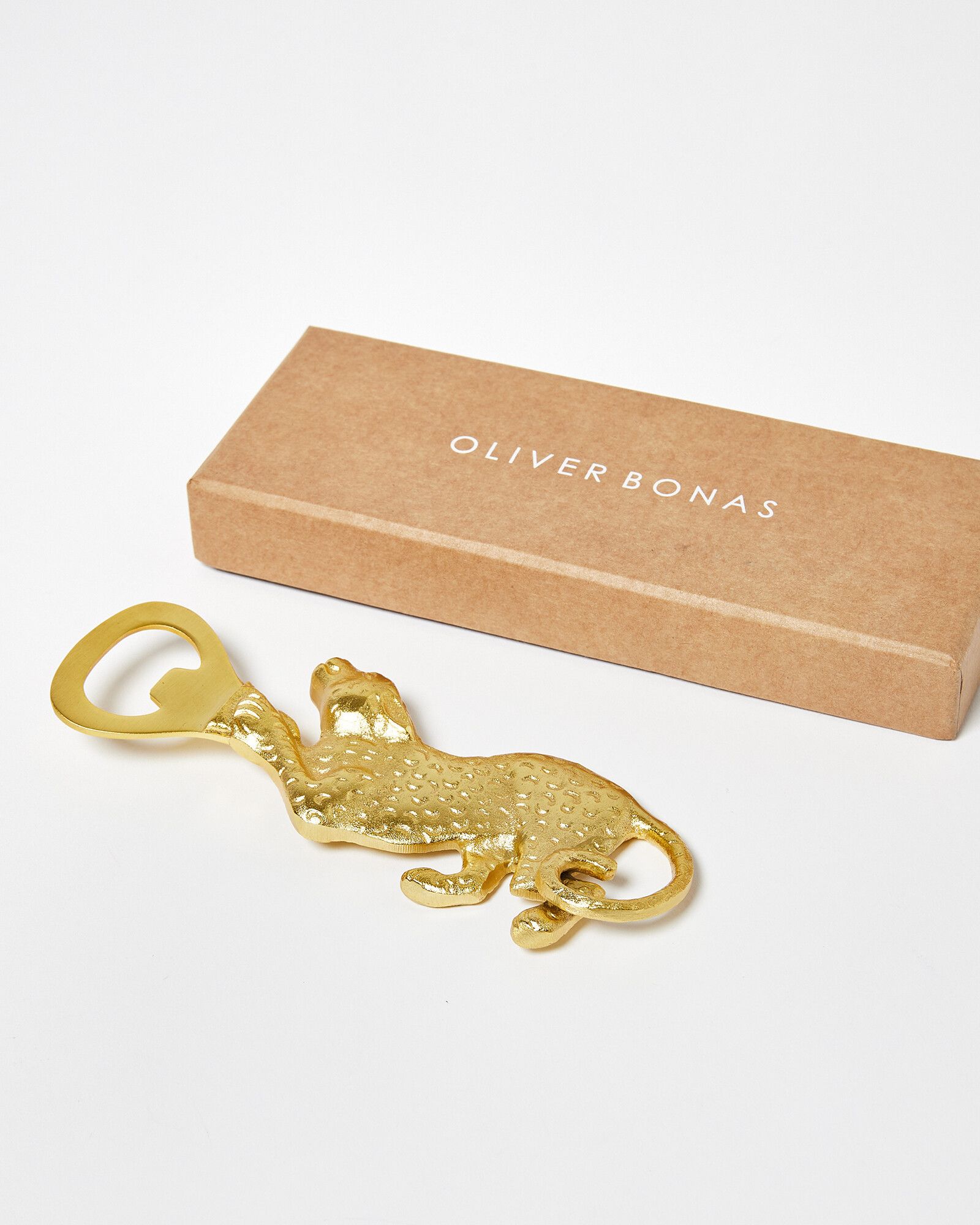 Luca Leopard Gold Bottle Opener | Oliver Bonas