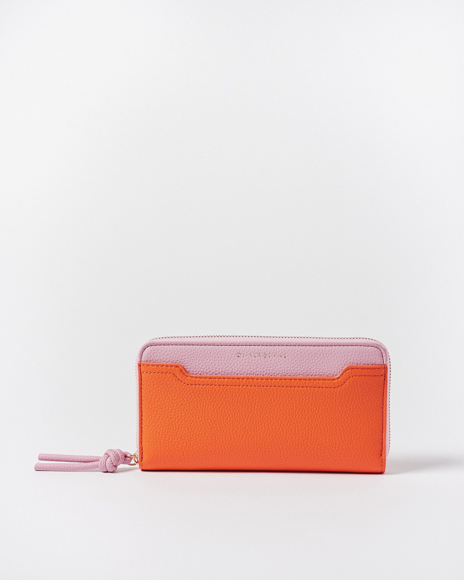 Maddie Pink Orange Zipped Purse Oliver Bonas