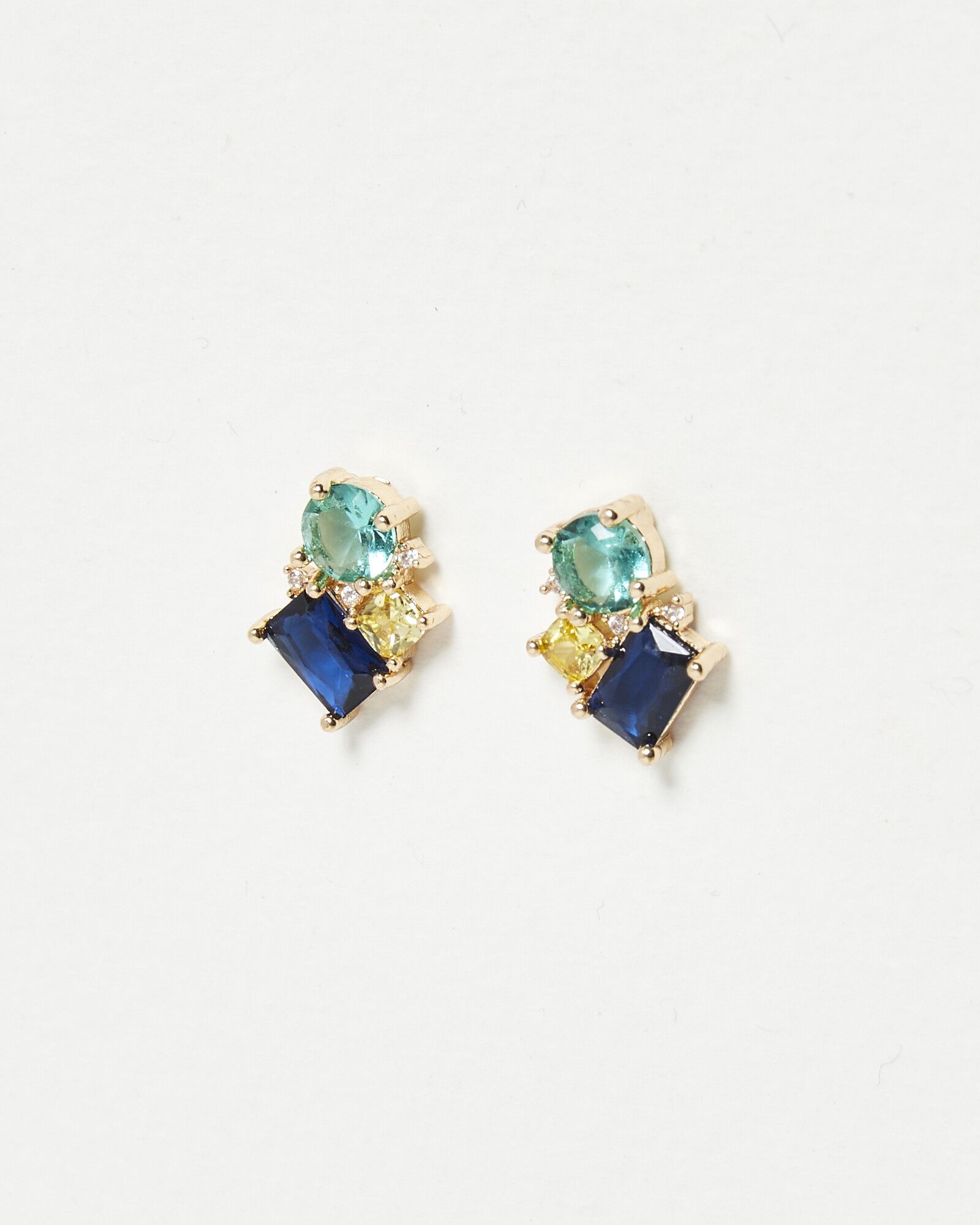 Dupre Blue Beaded Stud Earrings | Oliver Bonas