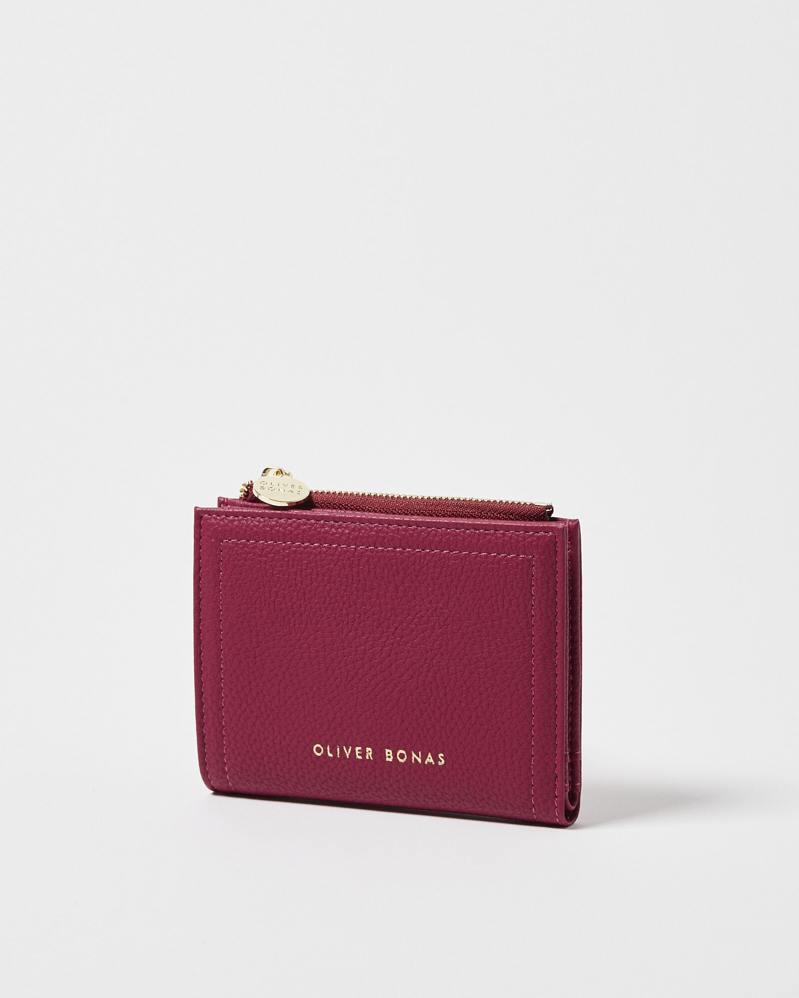 Kinley Crimson Pink Zip Around Coin Purse | Oliver Bonas