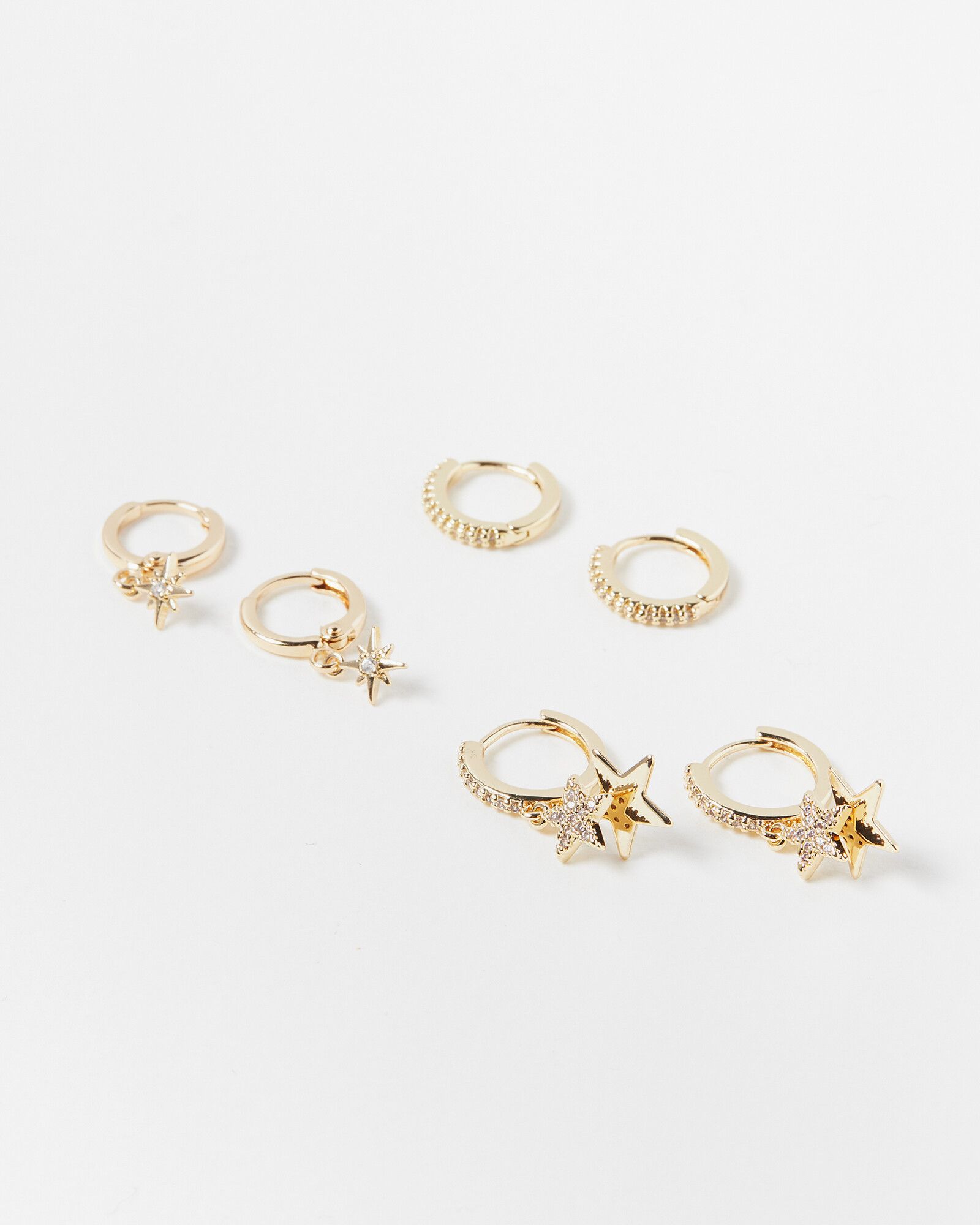 Noella Star Gold Hoop Earring Set | Oliver Bonas