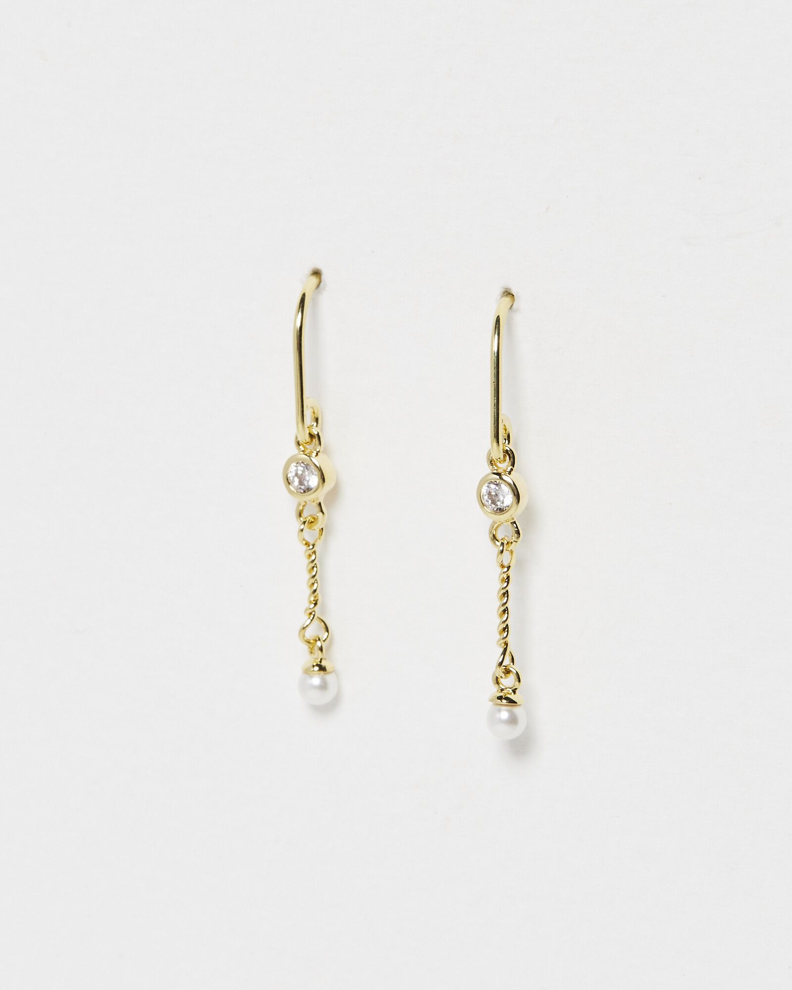 Rosaline Gold Plated Freshwater Pearl Drop Earrings | Oliver Bonas