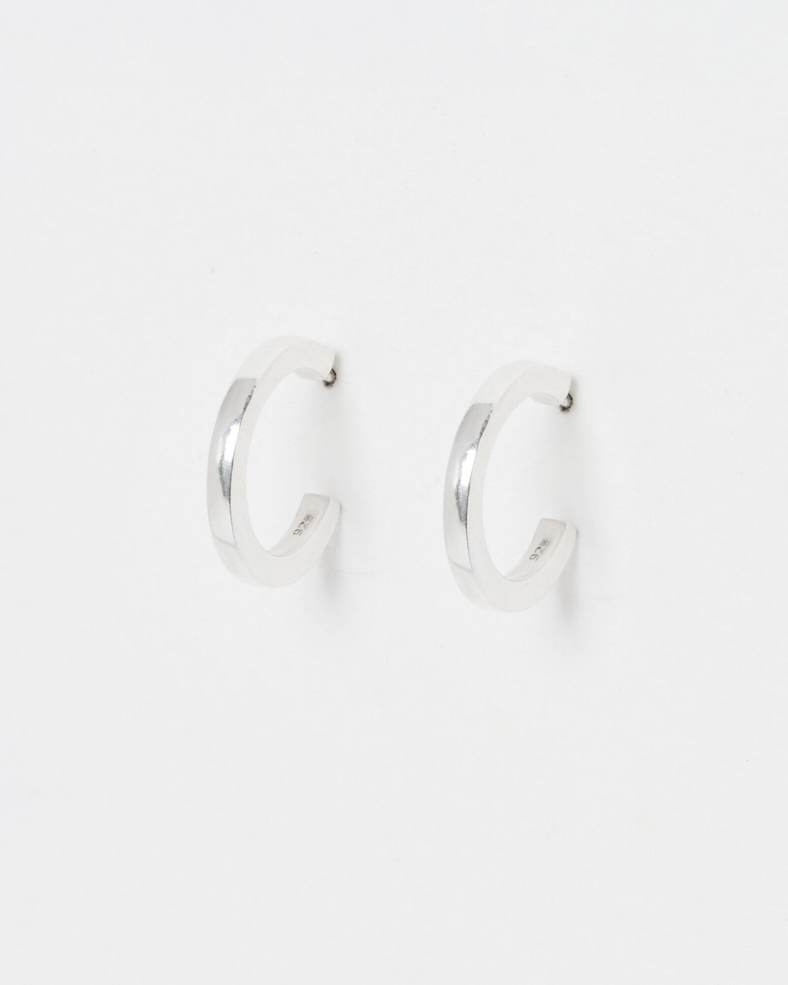 Eve Round Silver Hoop Earrings Oliver Bonas