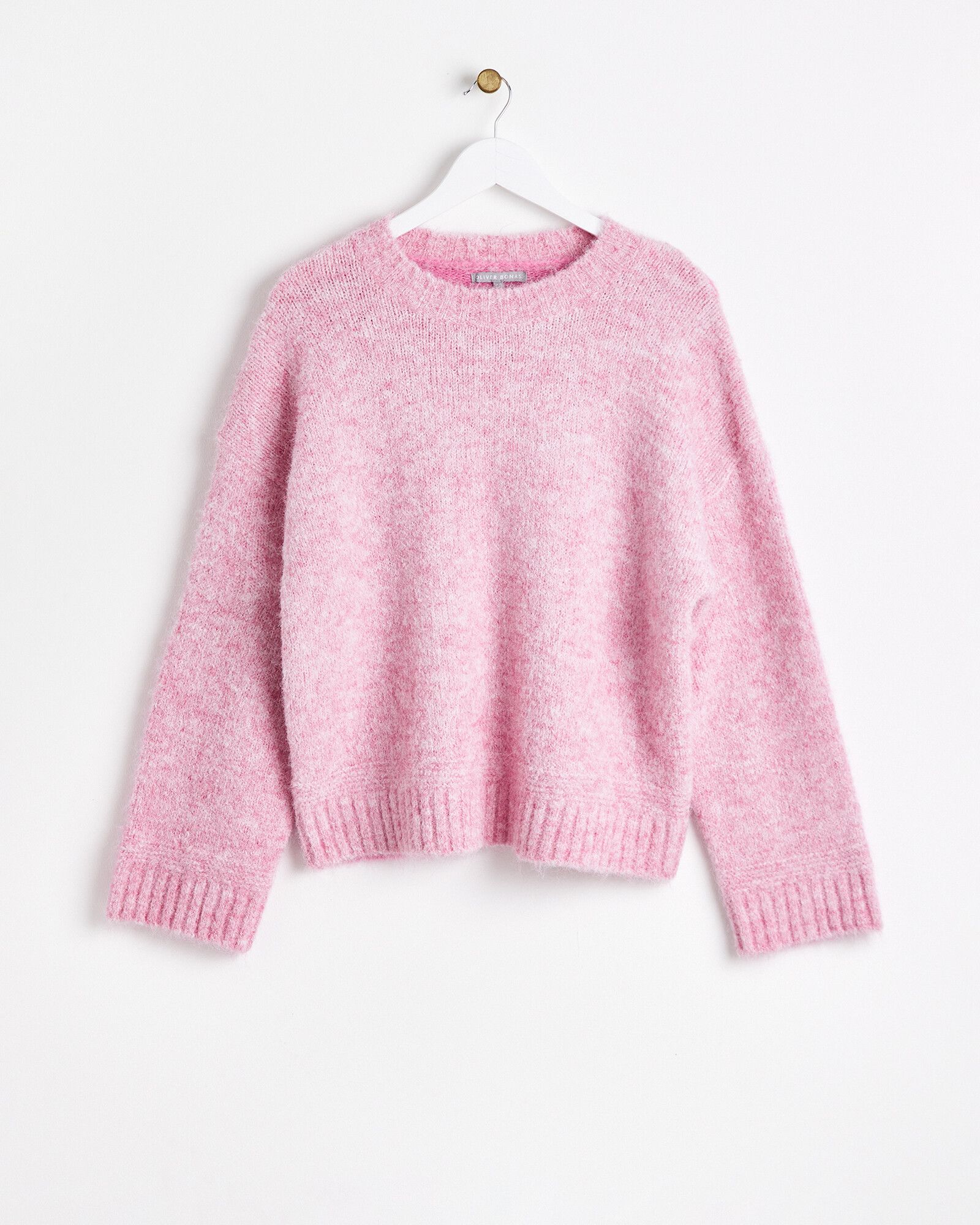 Two Tone Pink Knitted Jumper | Oliver Bonas