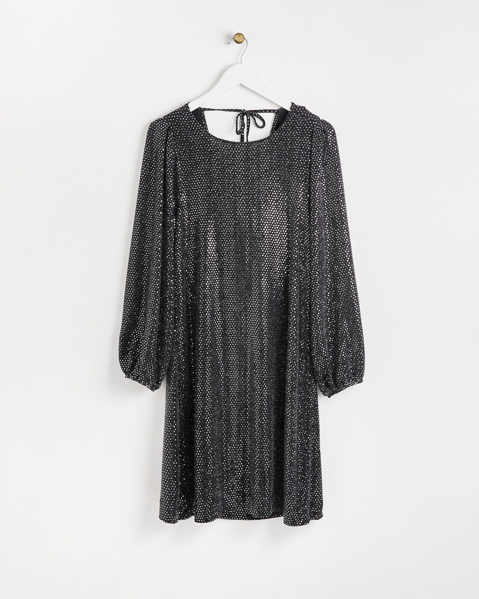 Black Sparkle Cowl Back Mini Dress | Oliver Bonas