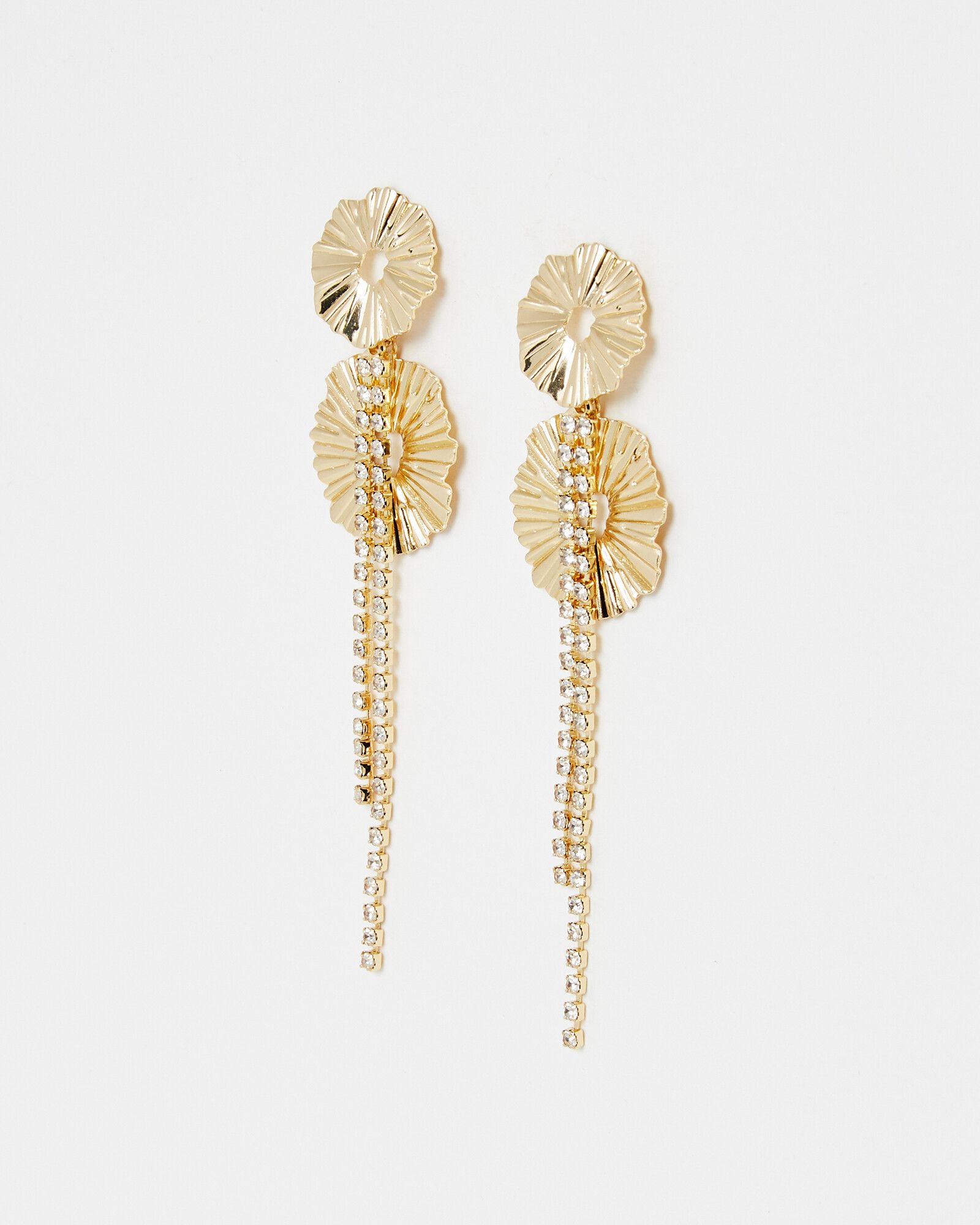 Bella Textured Circular Loops Drop Earrings