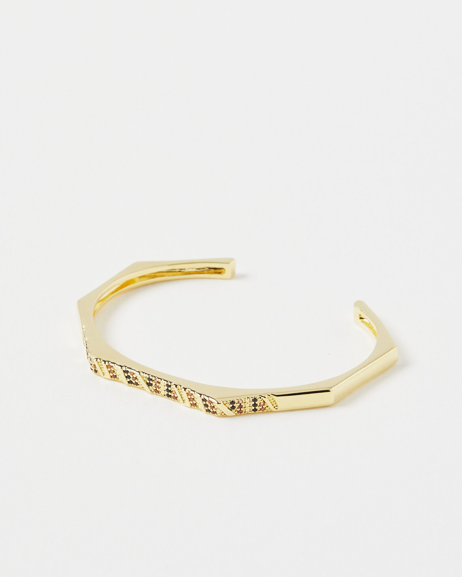 Sophie Gem Detail Gold Plated Bangle | Oliver Bonas