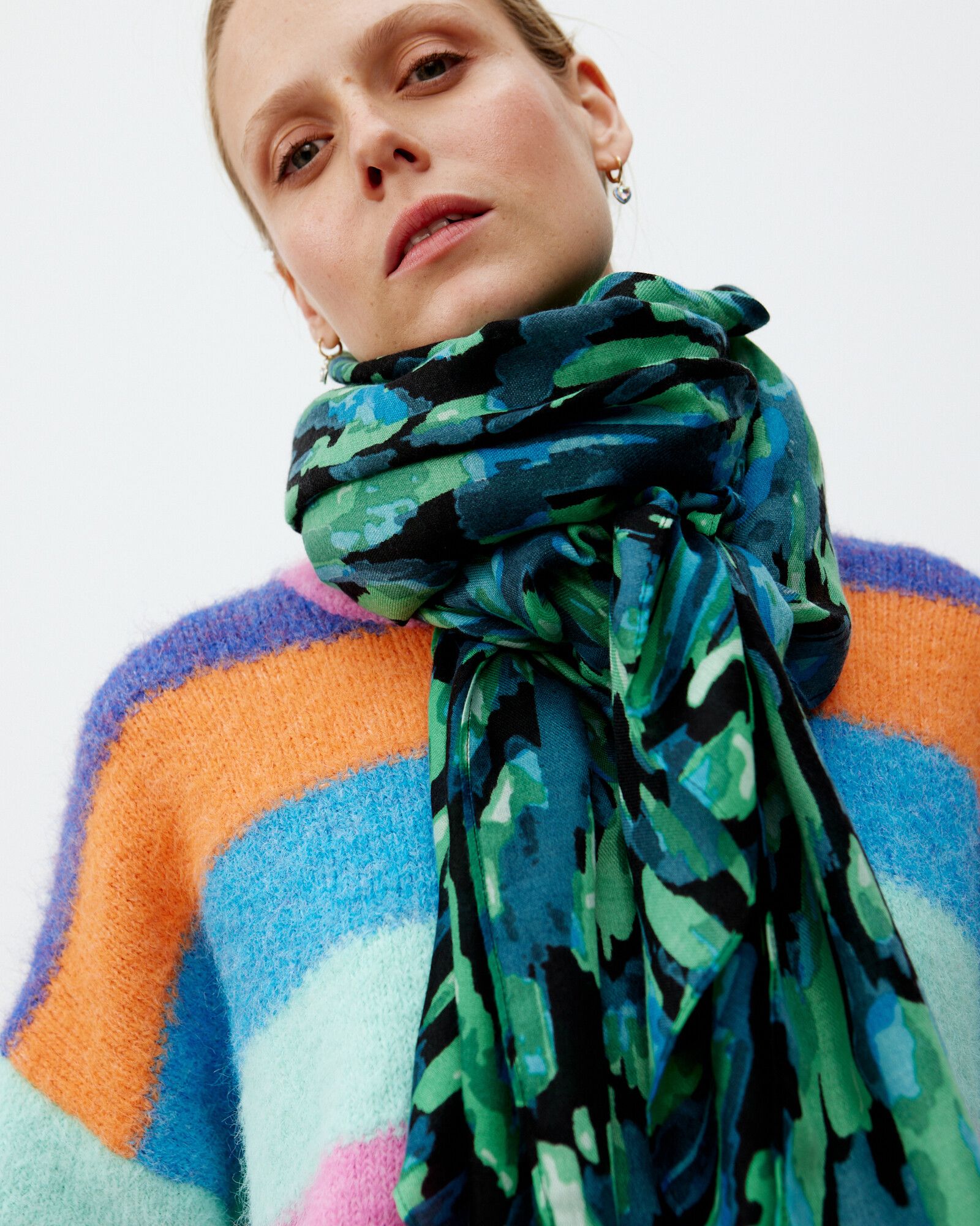 Blue and sale green scarf