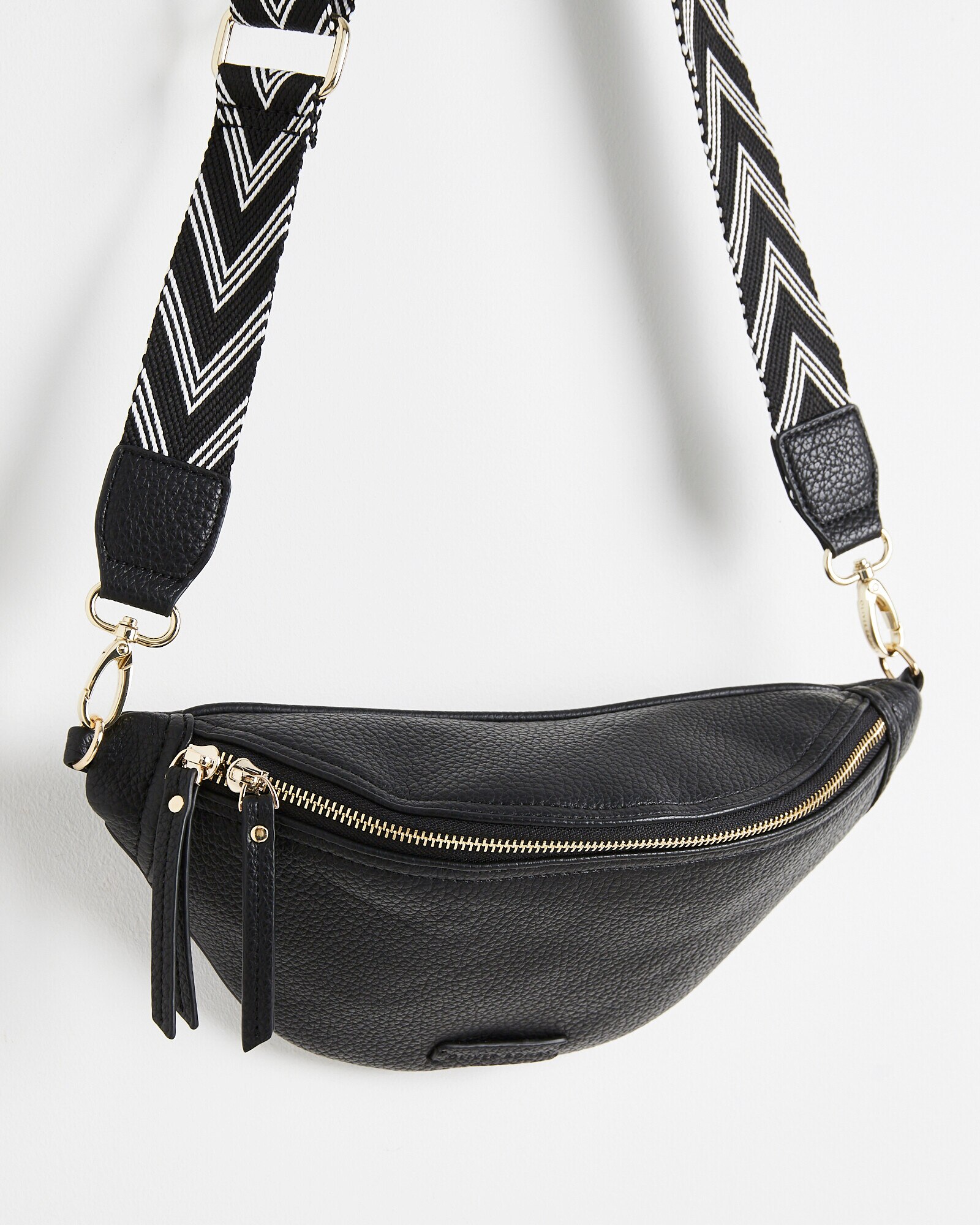 Veeka Long Black Belt Bag Oliver Bonas