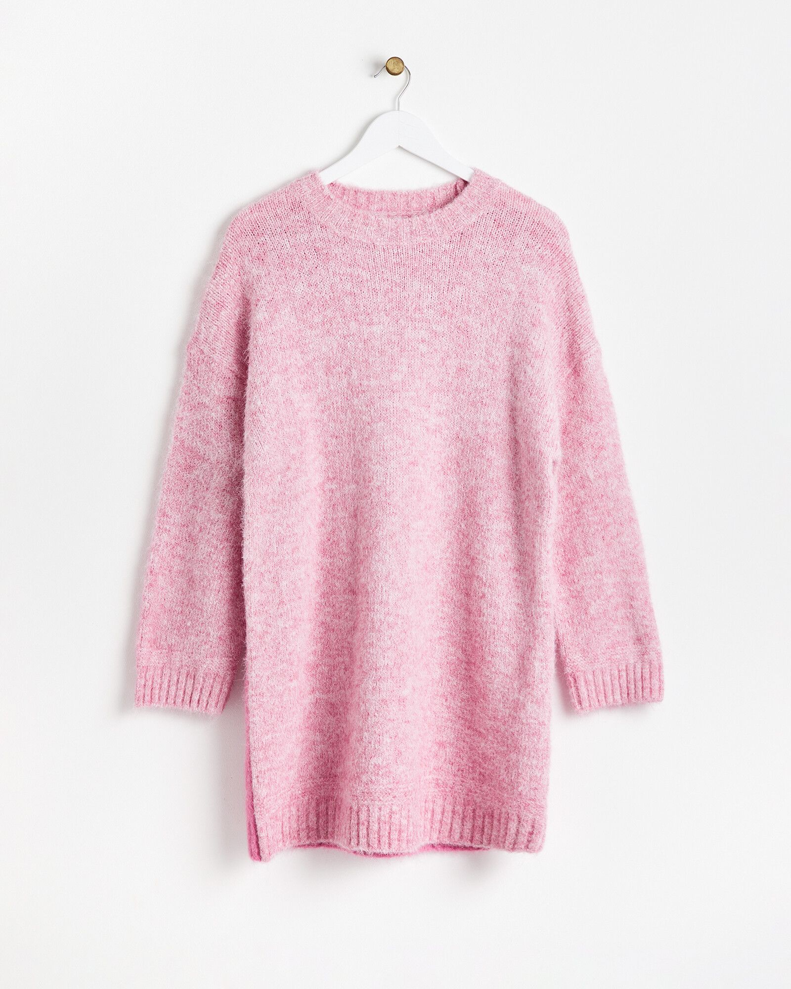 Two Tone Pink Knitted Jumper Dress | Oliver Bonas