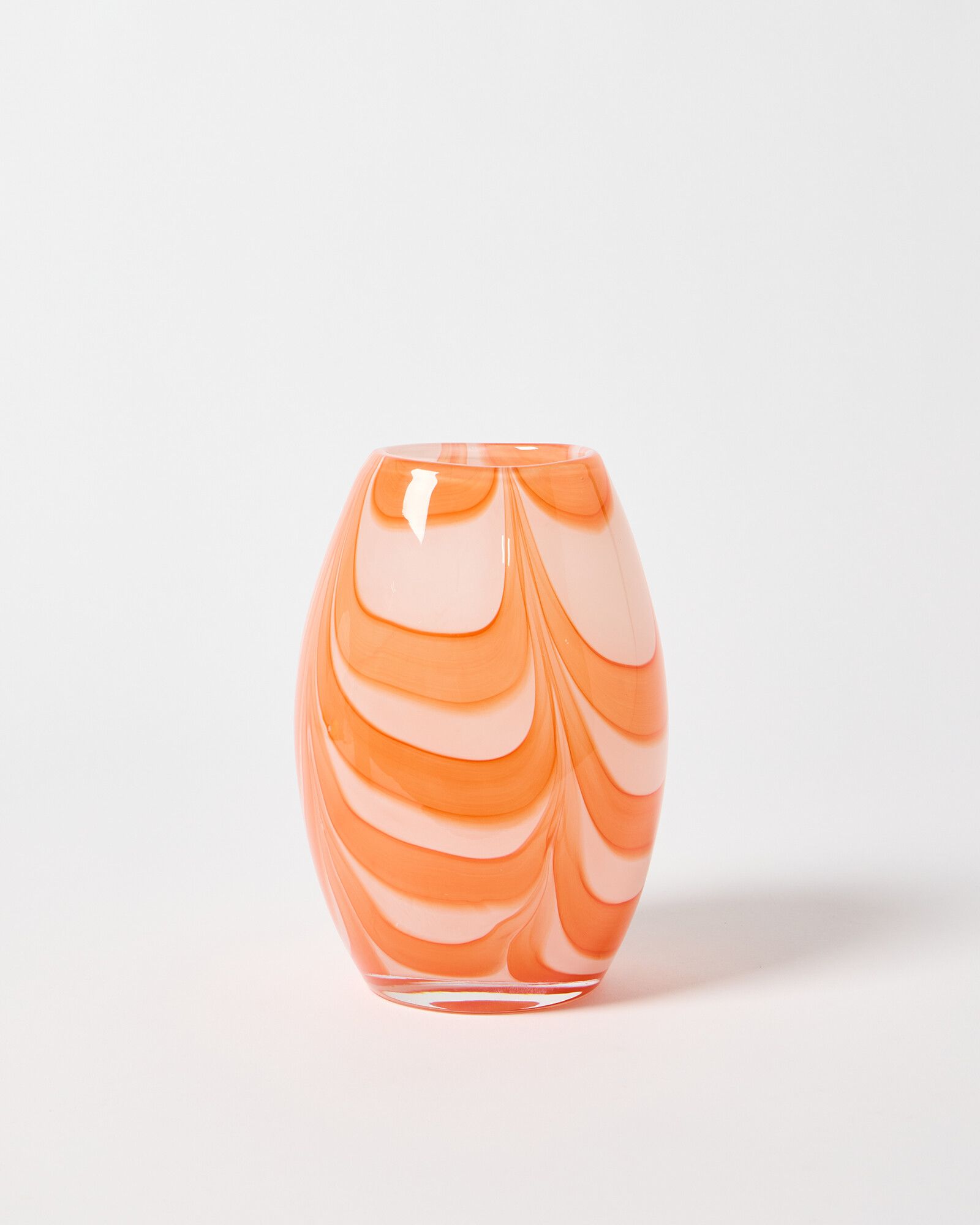 Andros Swirl Orange Glass Vase | Oliver Bonas