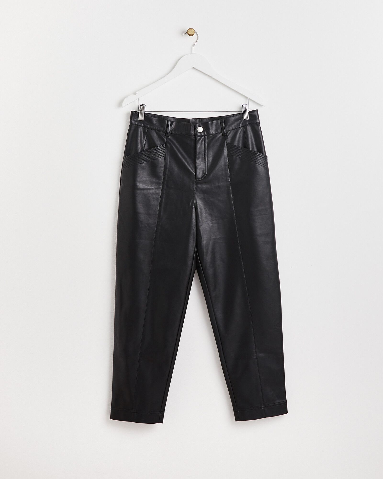 Krazy Larry | Faux Leather Pants Black