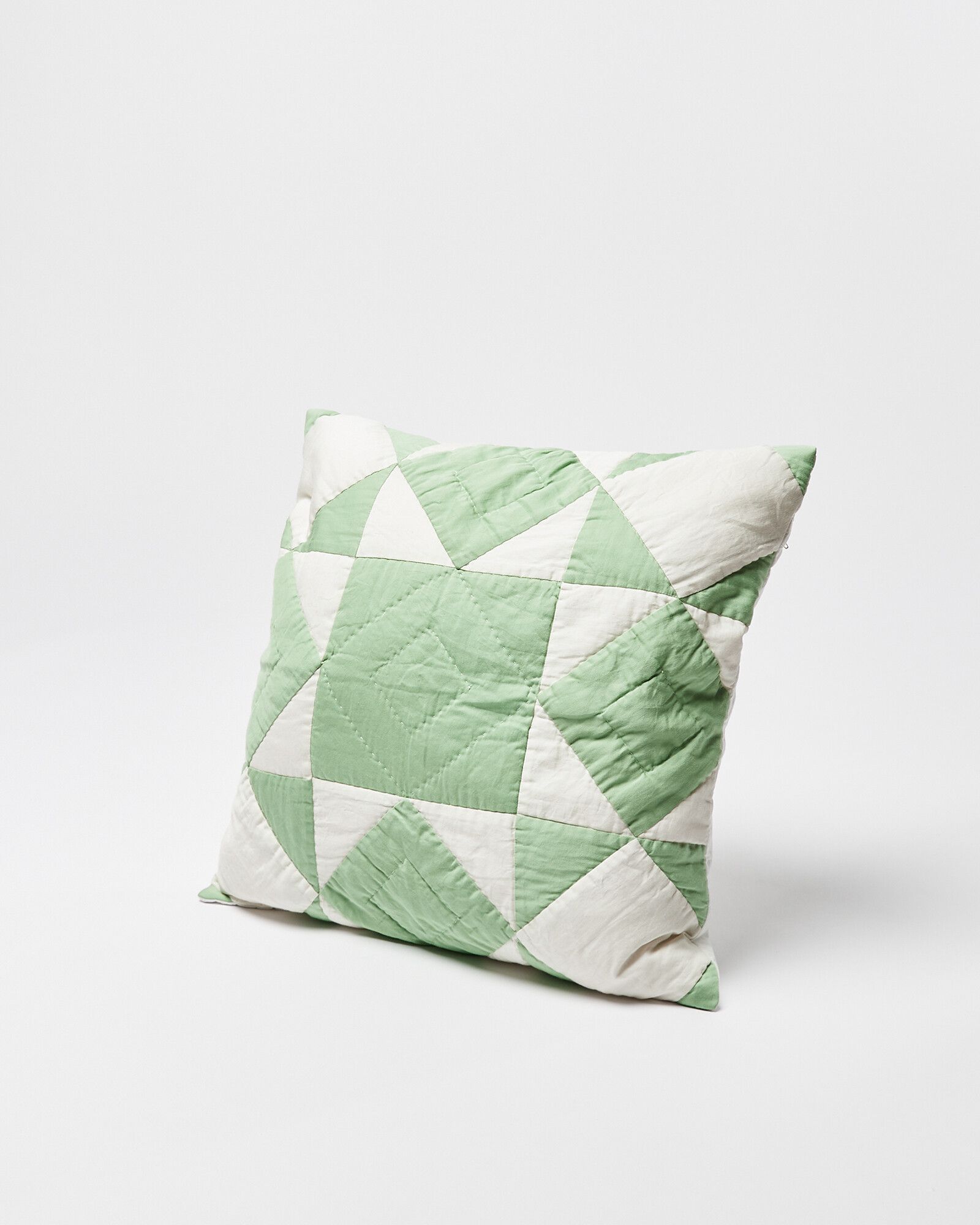 Kaira Green Cotton Patchwork Cushion Cover | Oliver Bonas