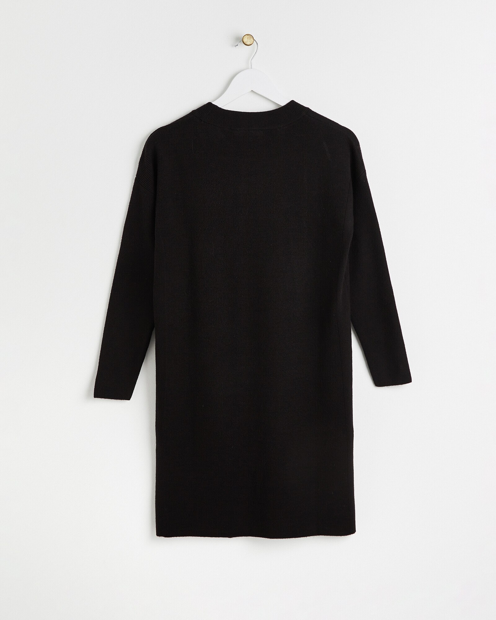Black Knitted Mini Sweater Dress Oliver Bonas US