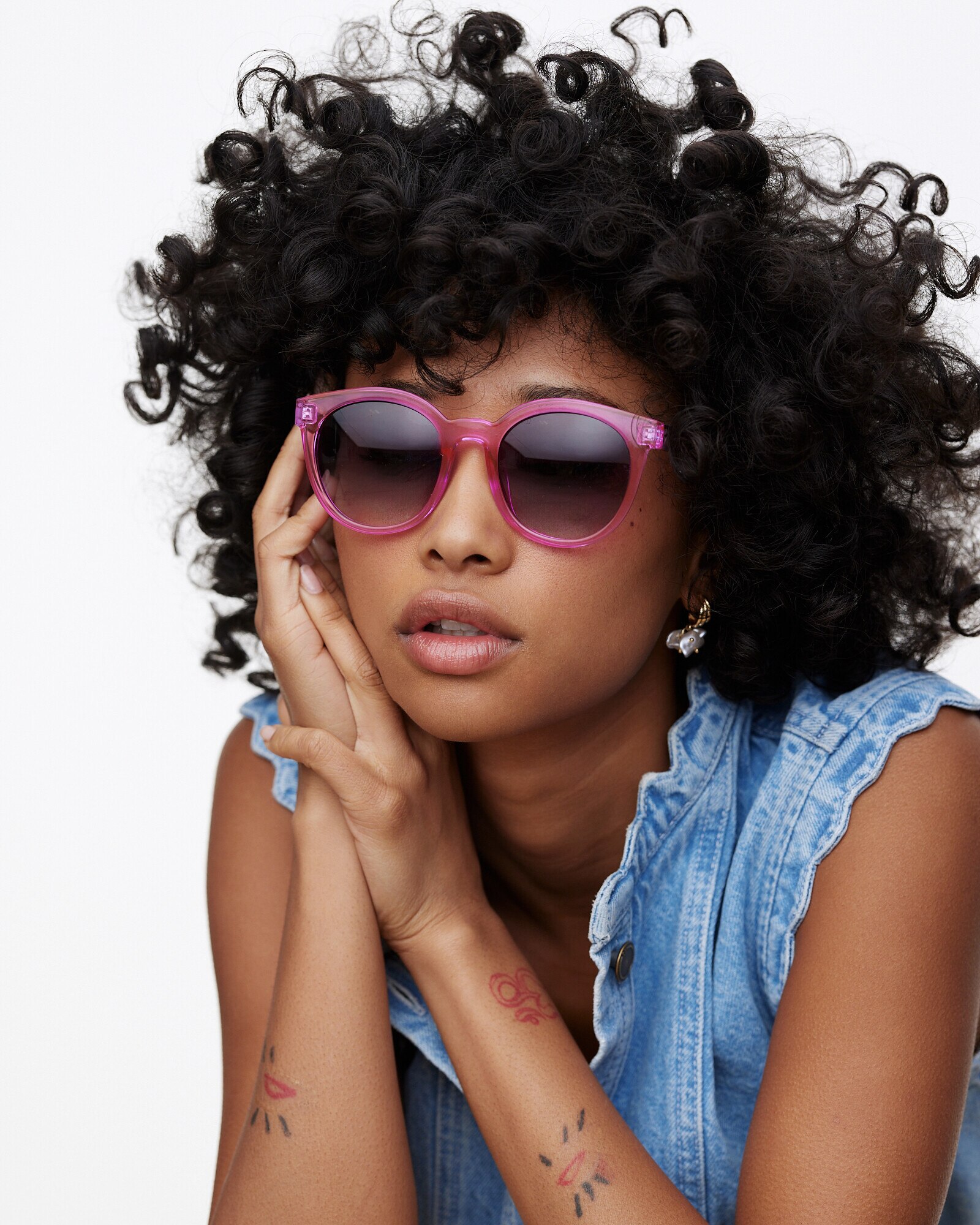 Pink And Faux Tortoiseshell Round Preppy Sunglasses Oliver Bonas