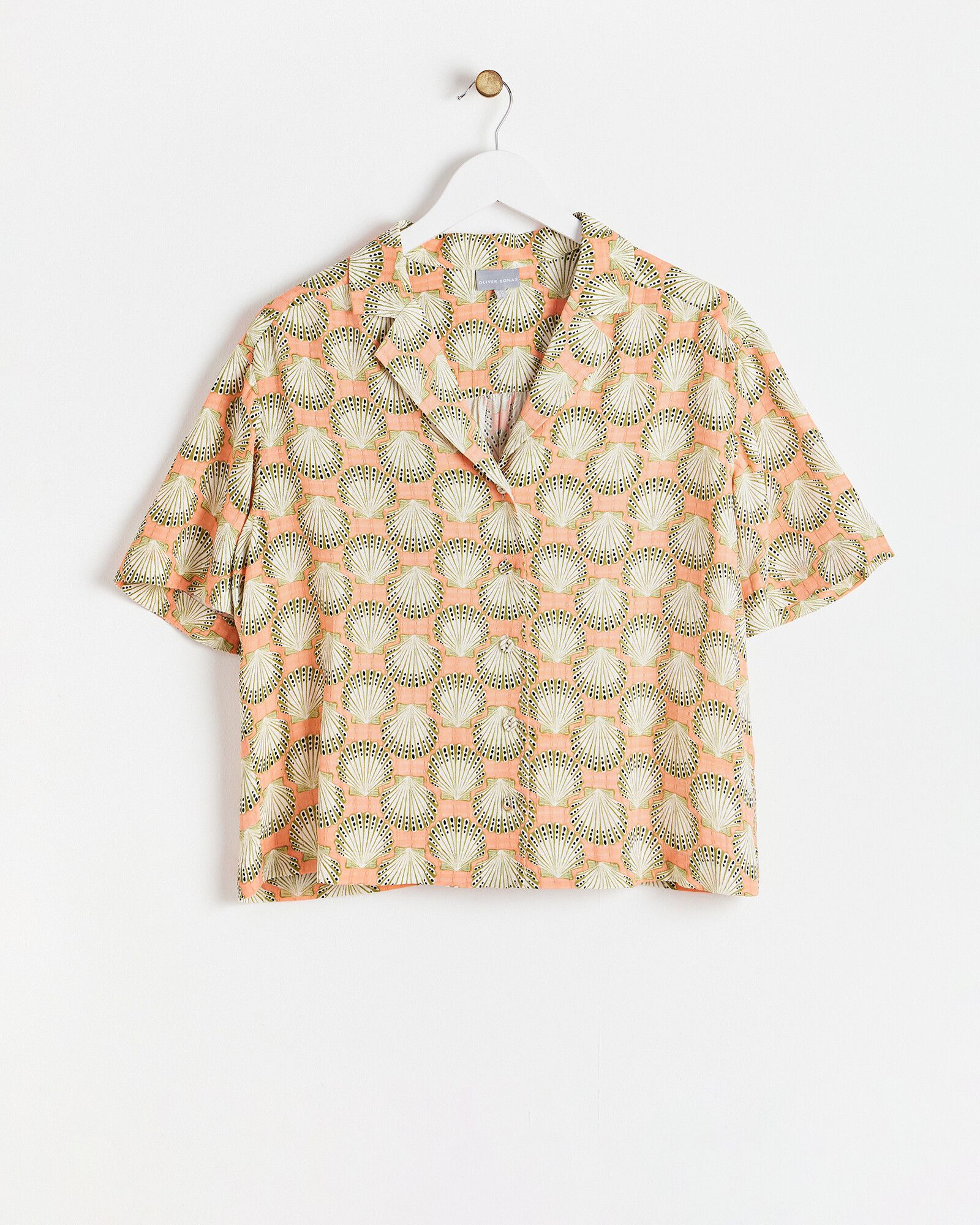 Shell Print Orange Boxy Shirt | Oliver Bonas