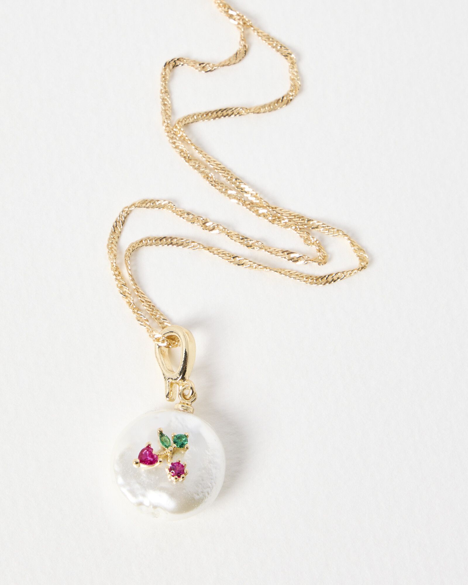 Chelan Cherry Pearl Pendant Necklace | Oliver Bonas