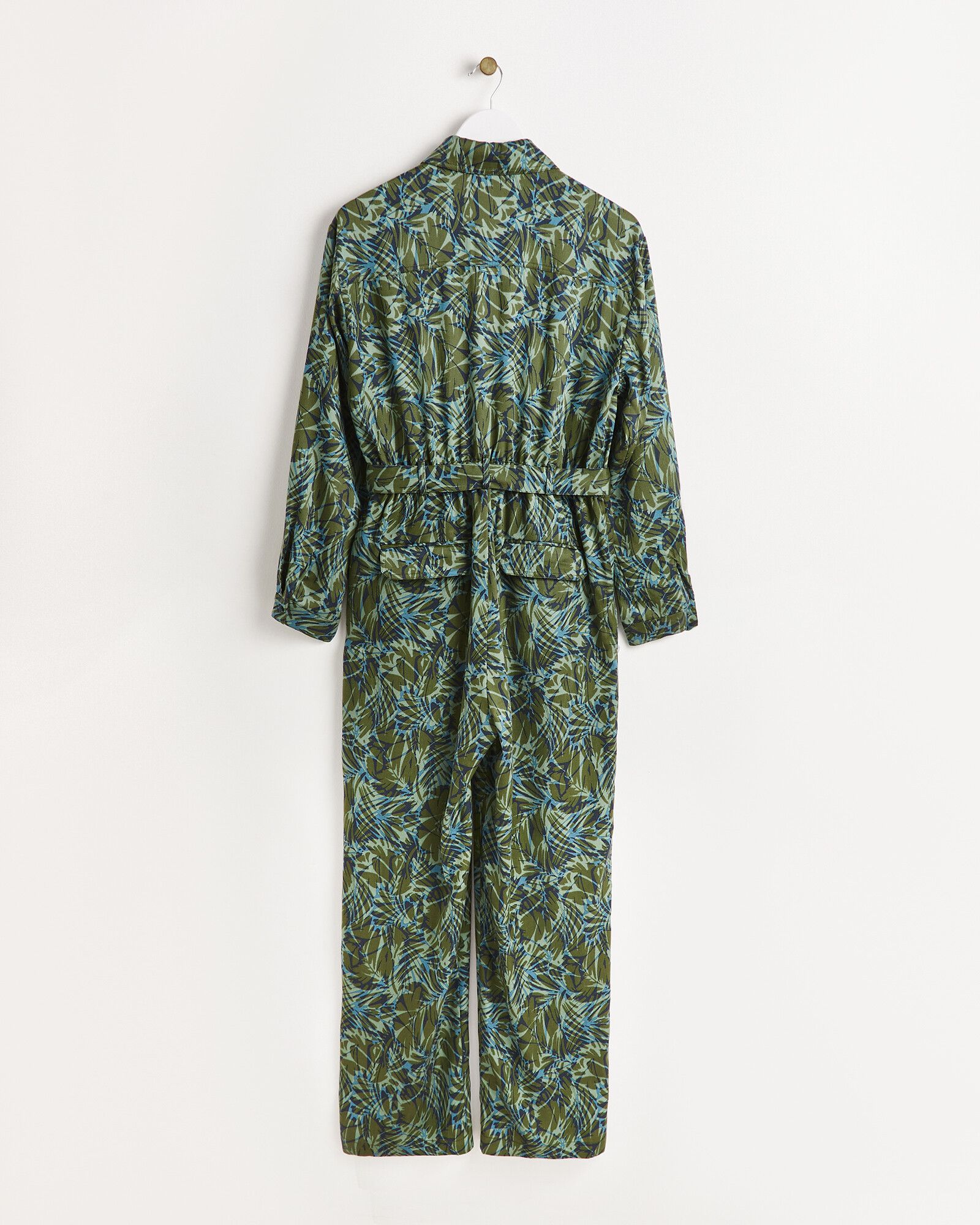 Green fashion leaf jumpsuit